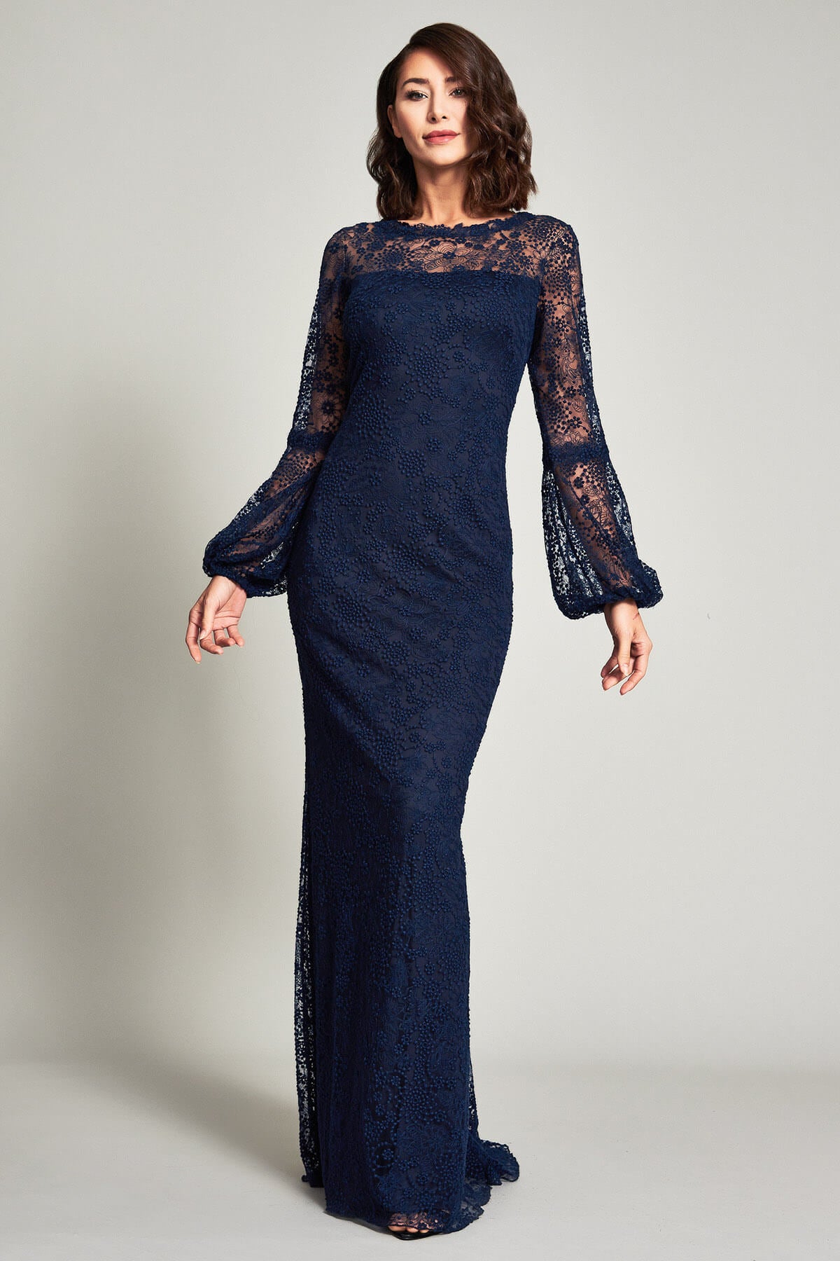 Tadashi Shoji - Neriah Long-Sleeve Lace Gown