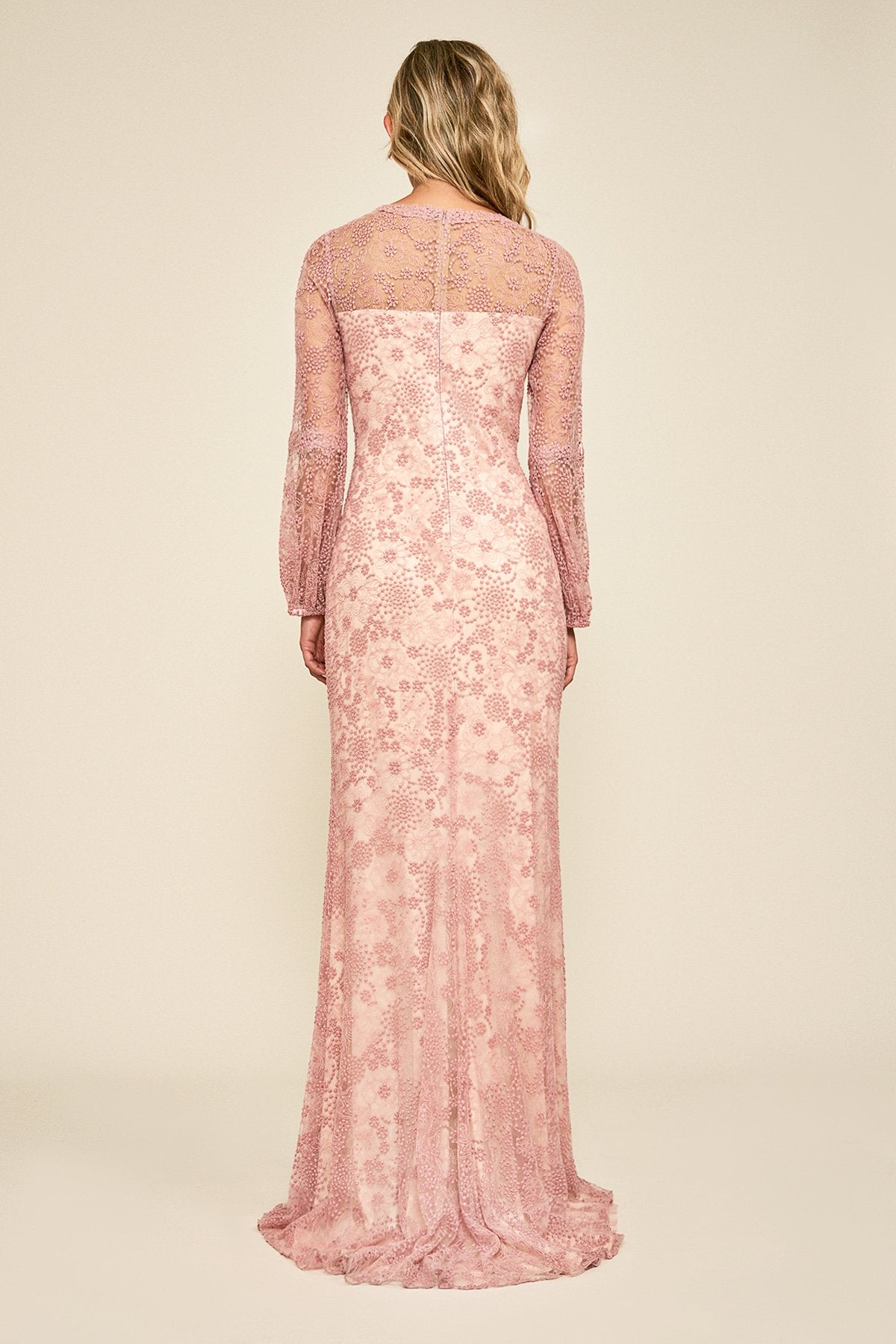 Neriah Long-Sleeve Lace Gown