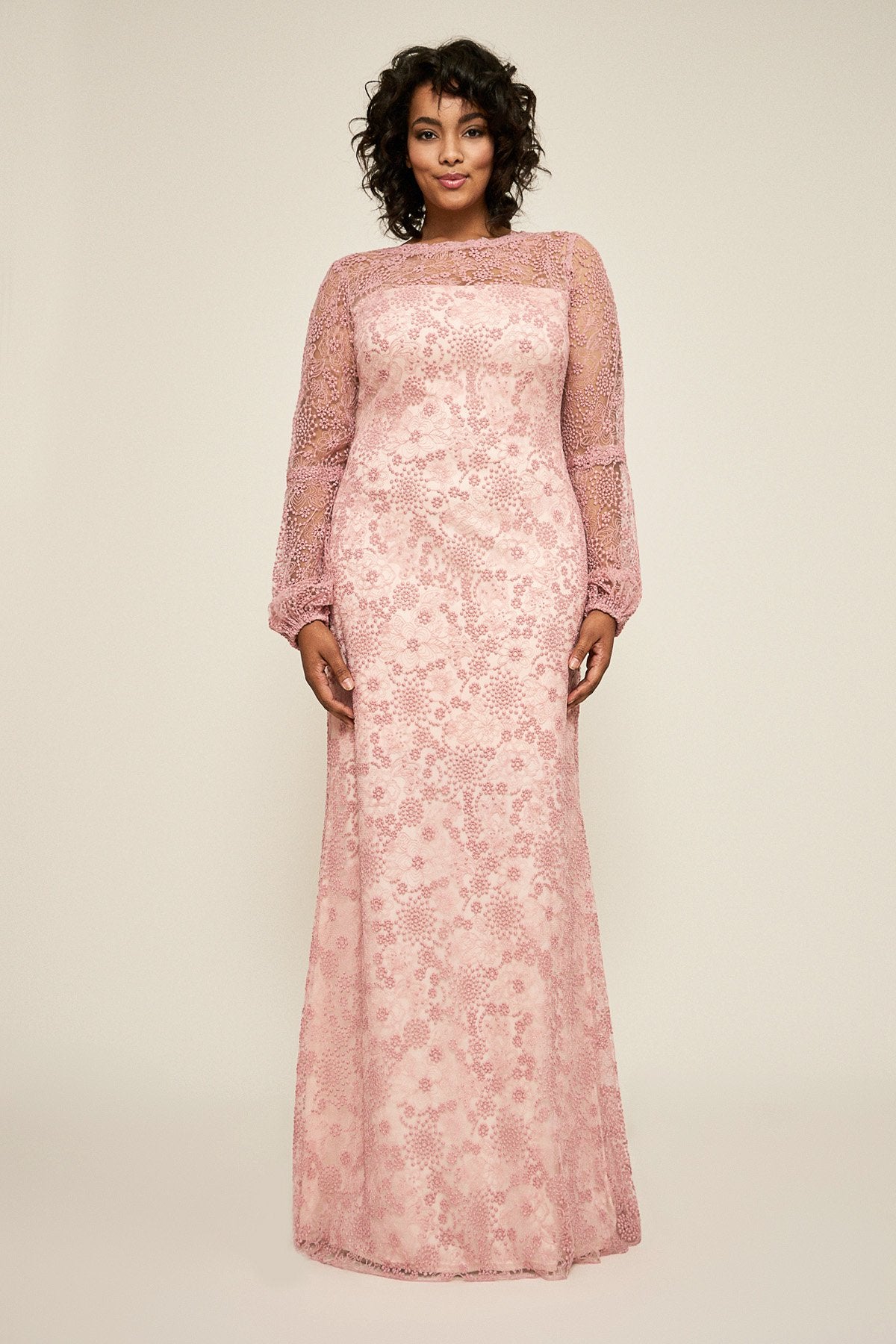 Neriah Long-Sleeve Lace Gown - PLUS SIZE