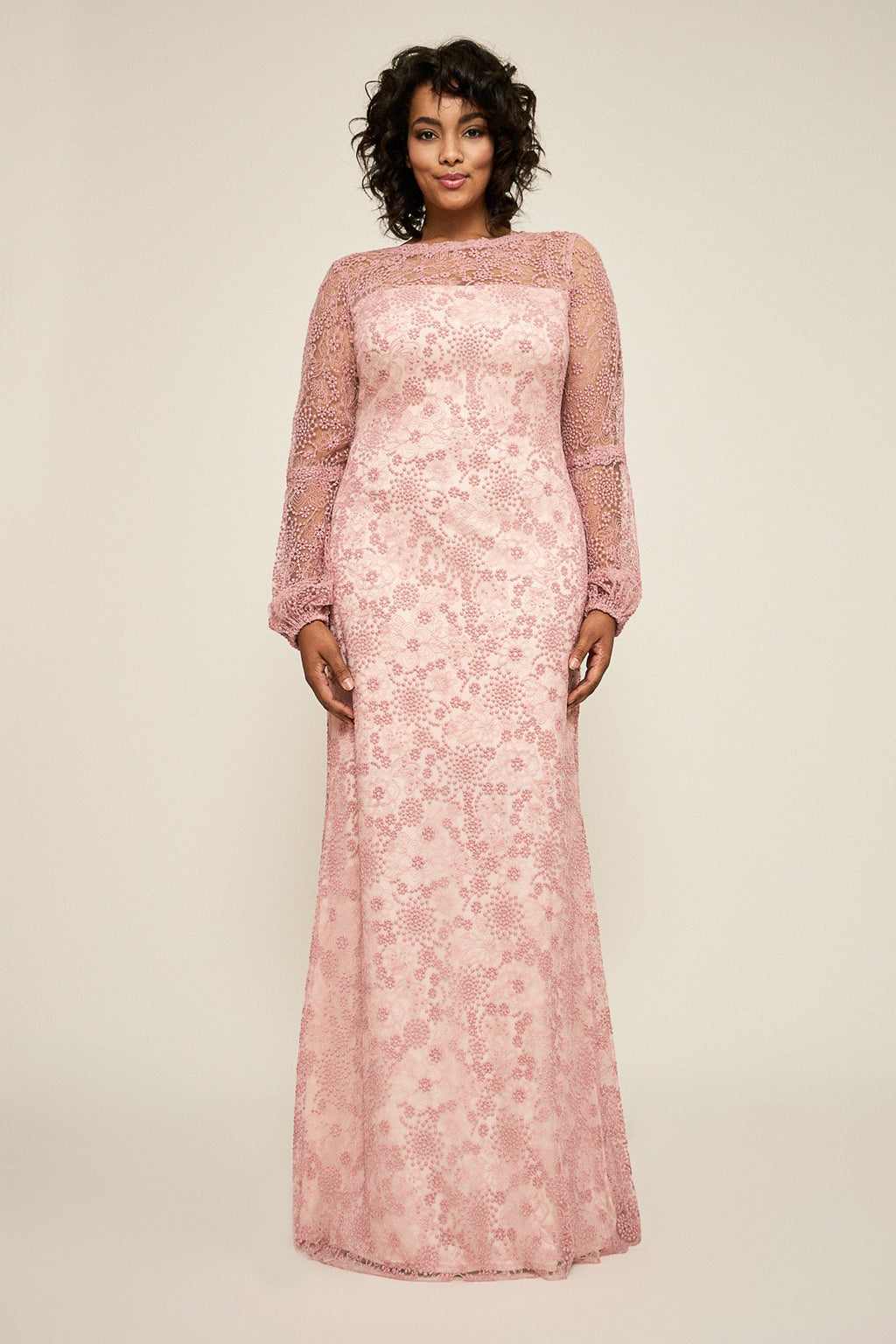 Tadashi Shoji - Neriah Long-Sleeve Lace Gown - PLUS SIZE