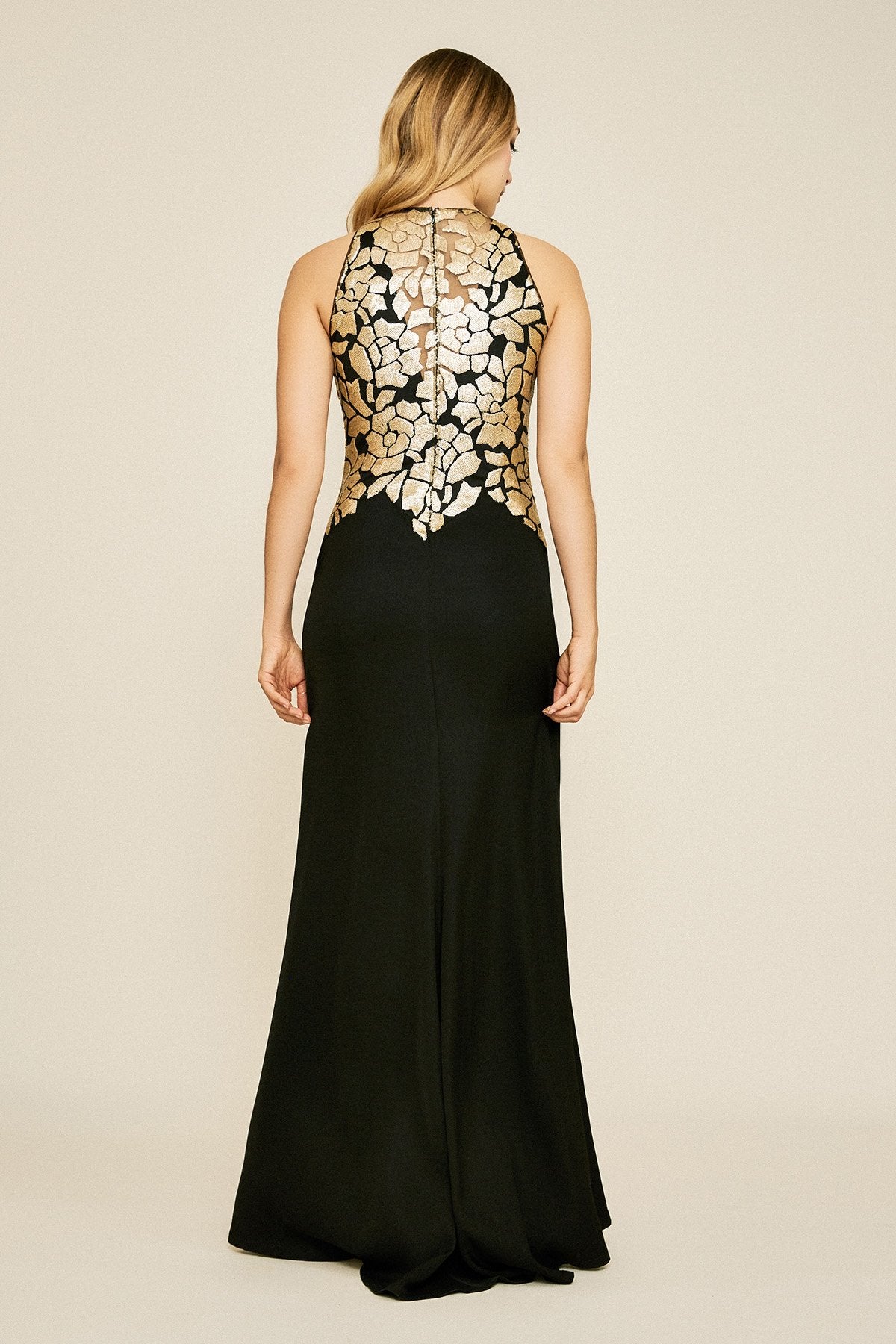 Tuloni Sequin Crepe Gown