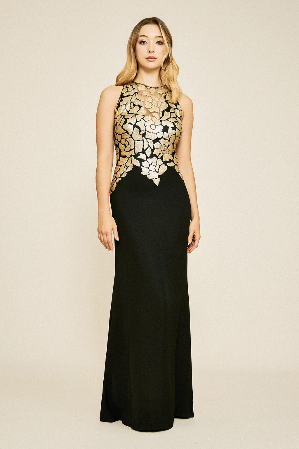 Tuloni Sequin Crepe Gown