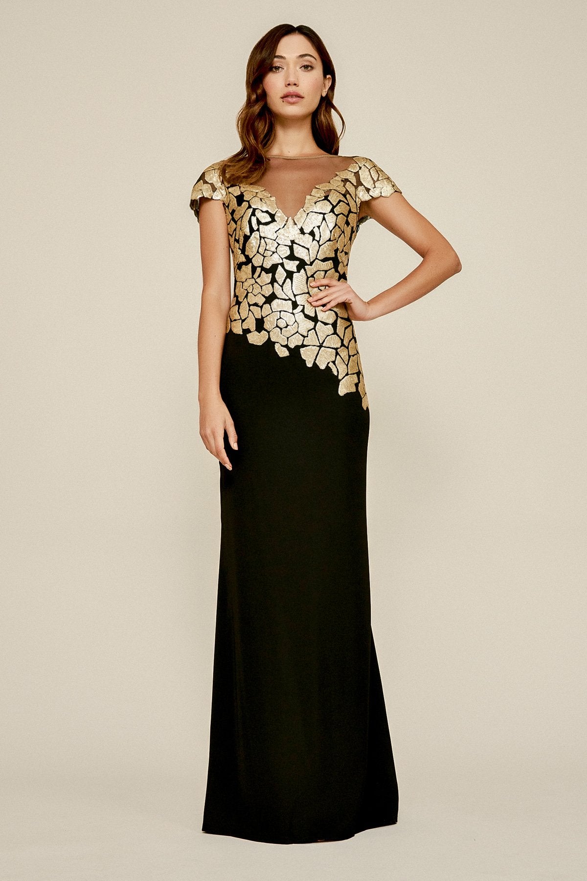 Cappello Sequin Crepe Gown