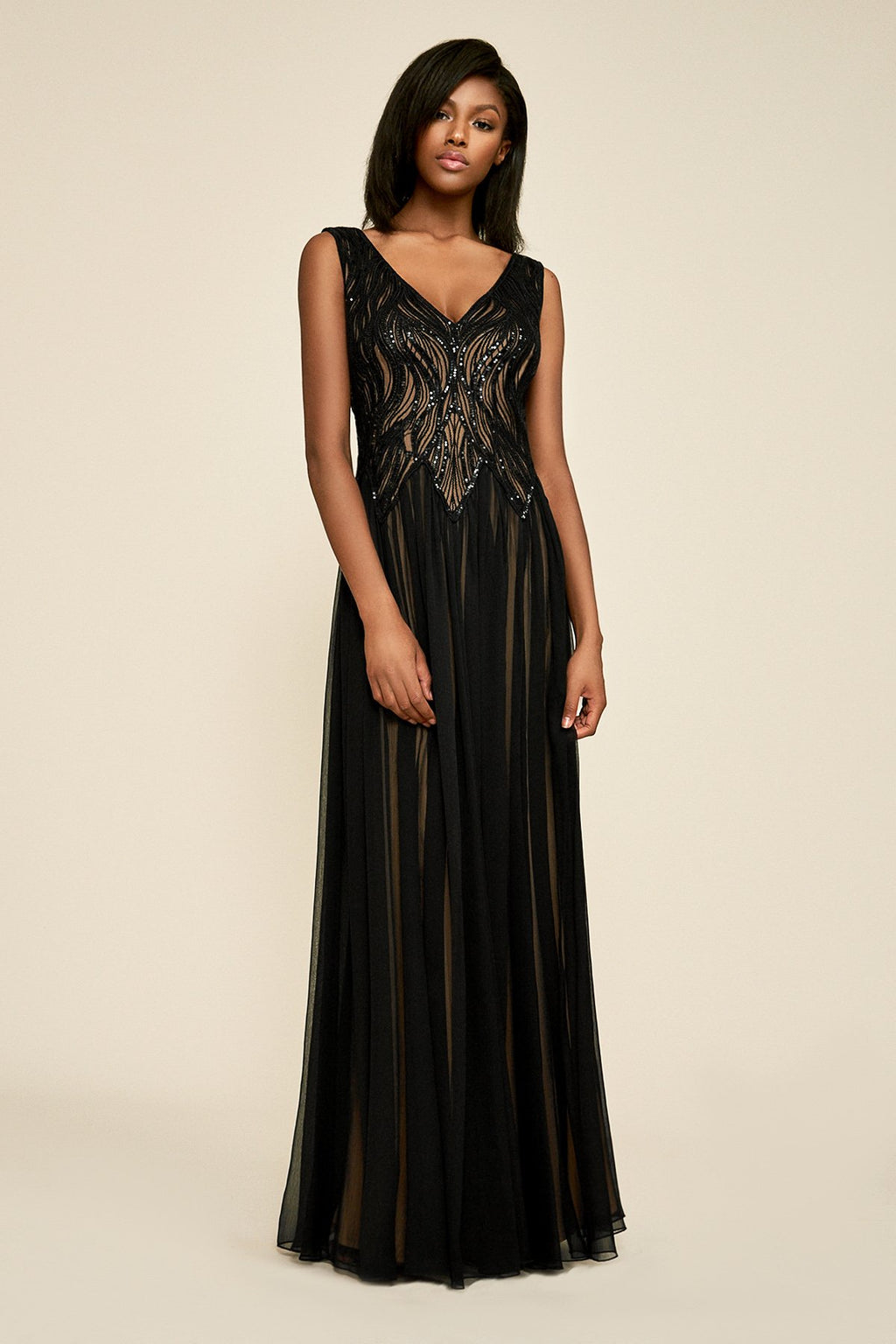 Tadashi Shoji - Varinia Sequin Chiffon Gown