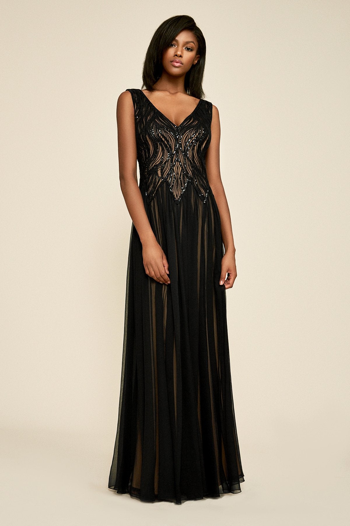 Tadashi Shoji - Varinia Sequin Chiffon Gown