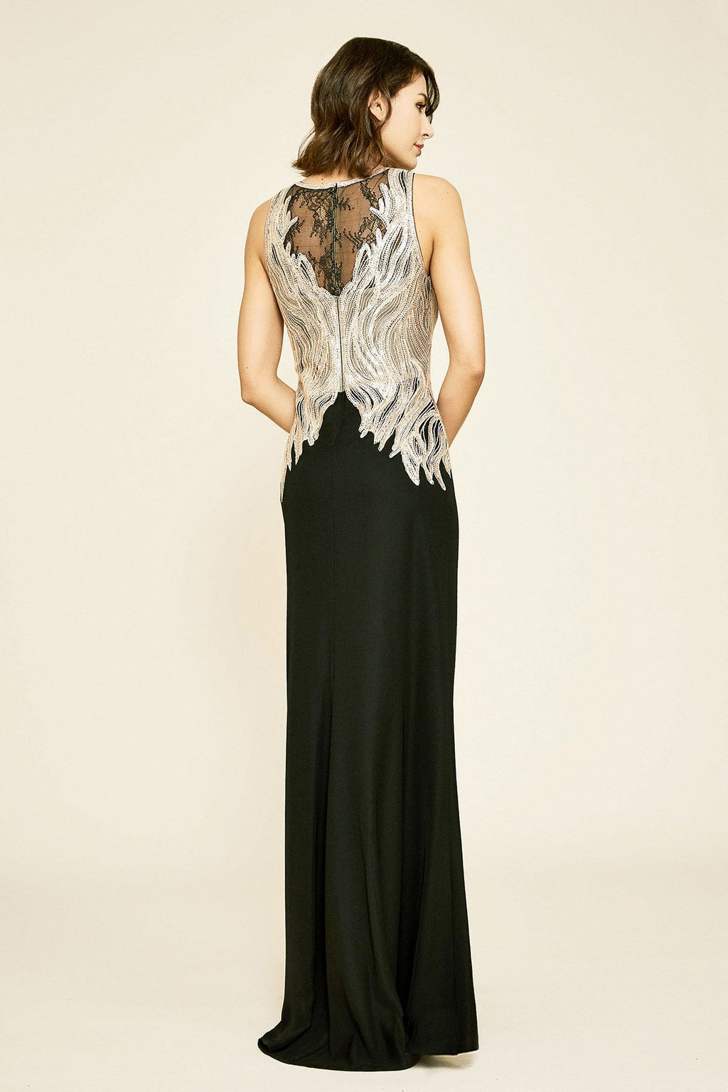 Vance Sequin & Crepe Gown