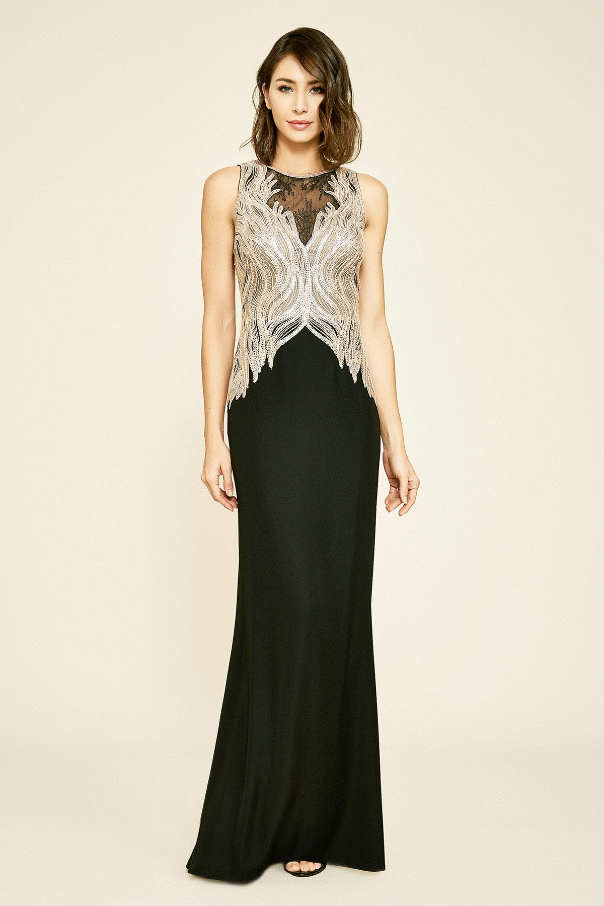Vance Sequin & Crepe Gown