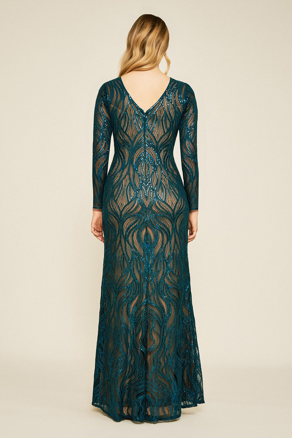 Vibiana Embroidered Sequin Gown