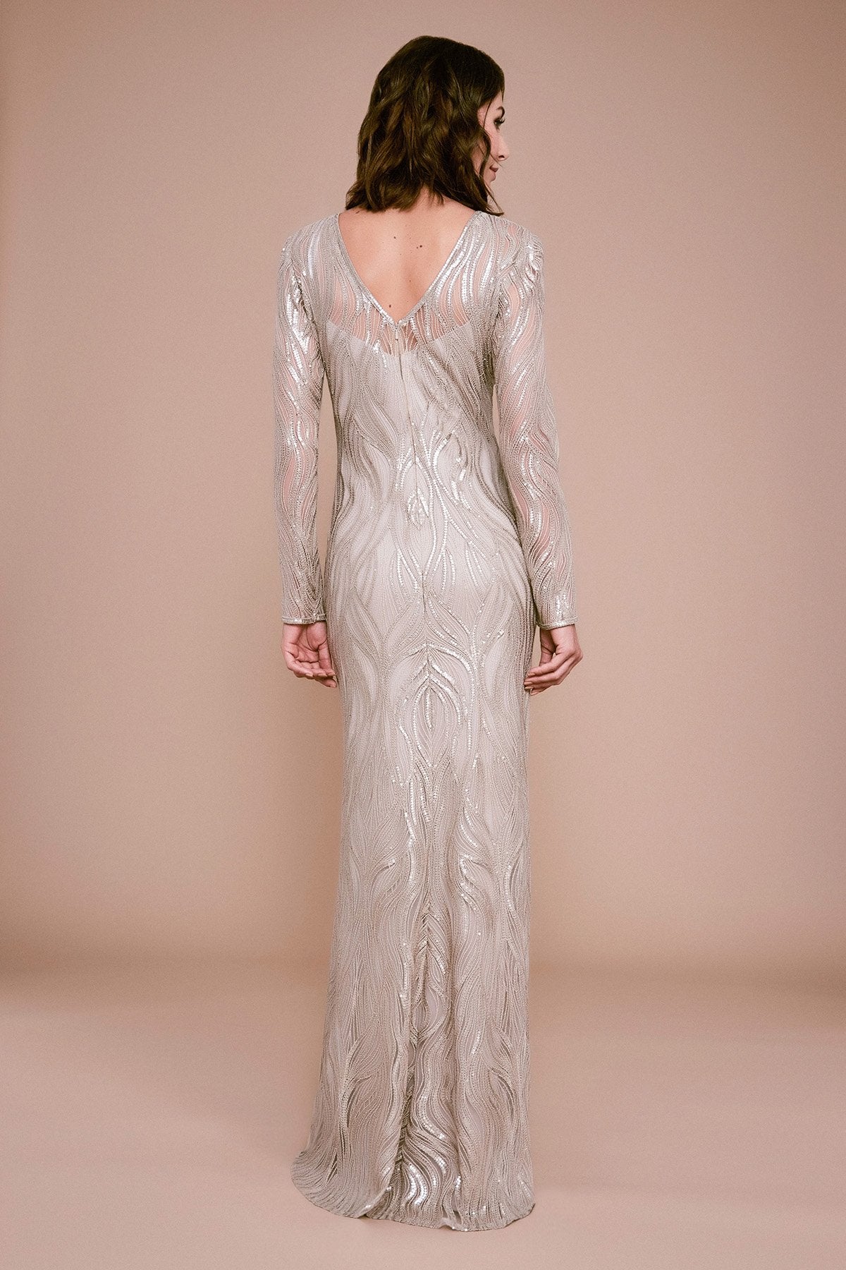 Vibiana Embroidered Sequin Gown