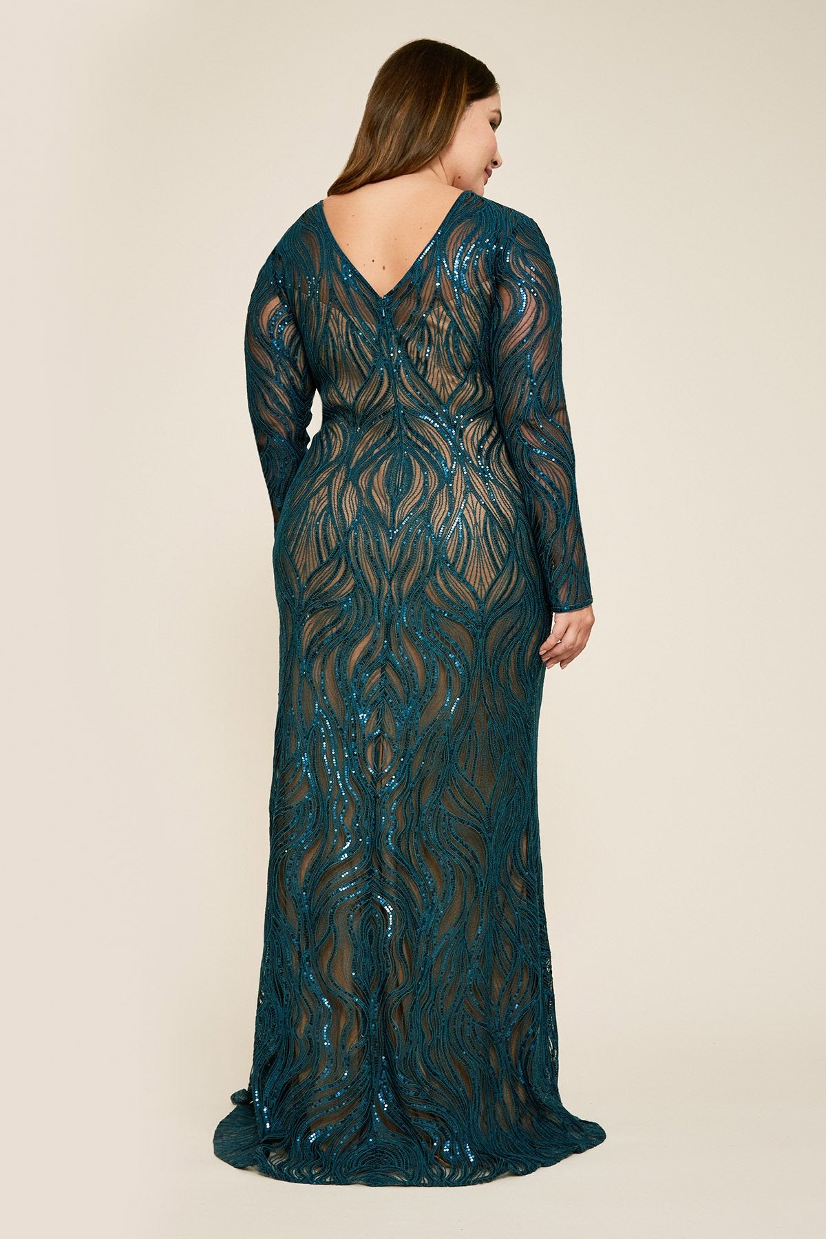 Vibiana Embroidered Sequin Gown - PLUS SIZE
