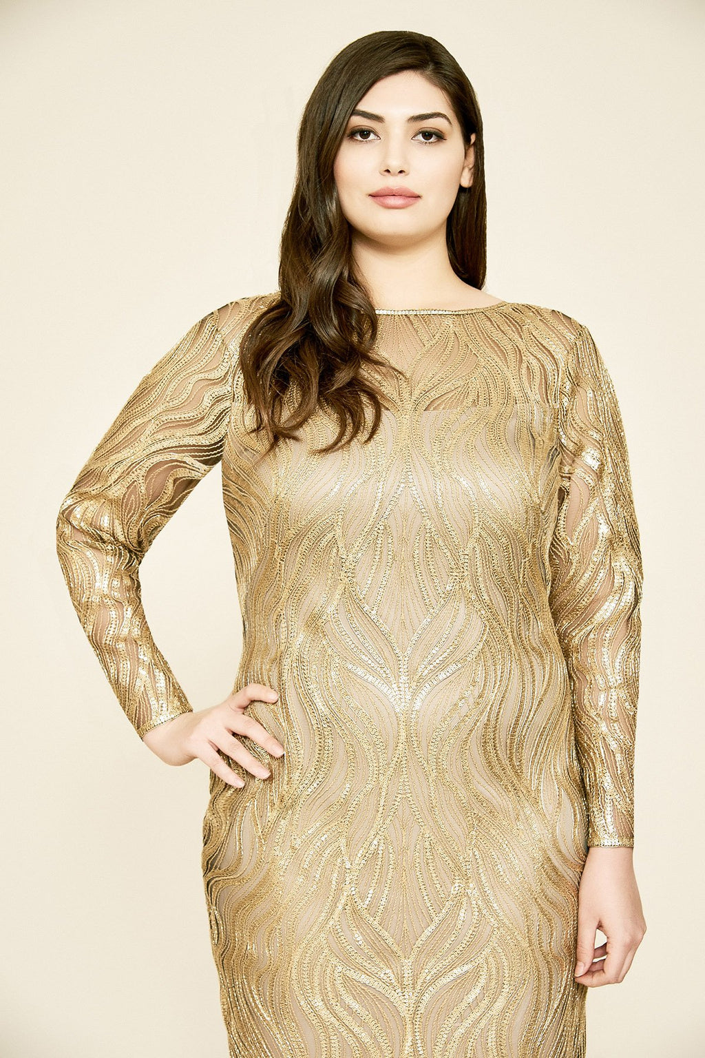 Vibiana Embroidered Sequin Dress - PLUS SIZE