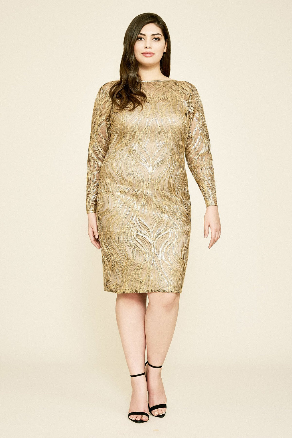 Vibiana Embroidered Sequin Dress - PLUS SIZE