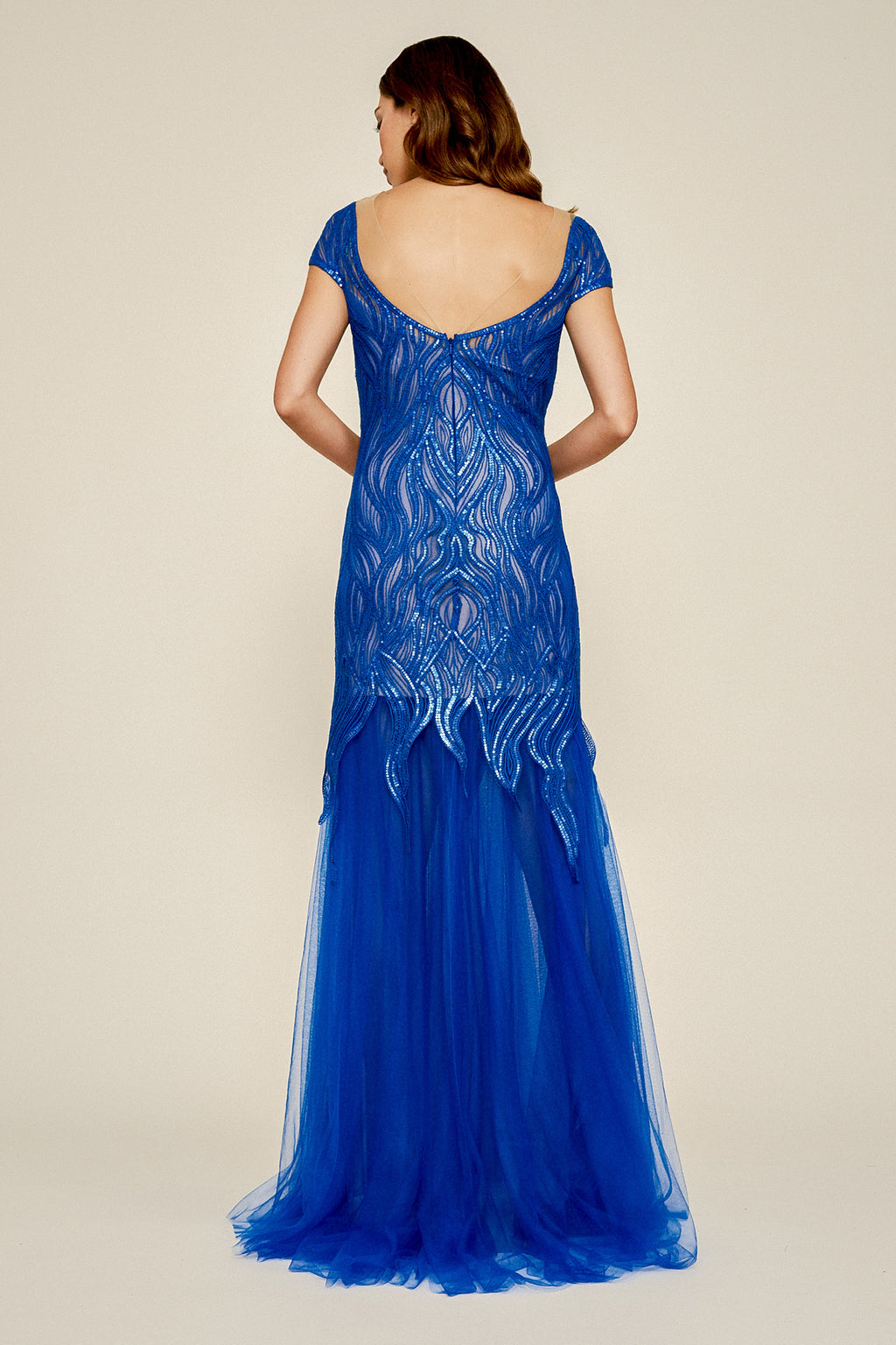 Tadashi Shoji - Euclid Sequin Bodice & Tulle Skirt Gown
