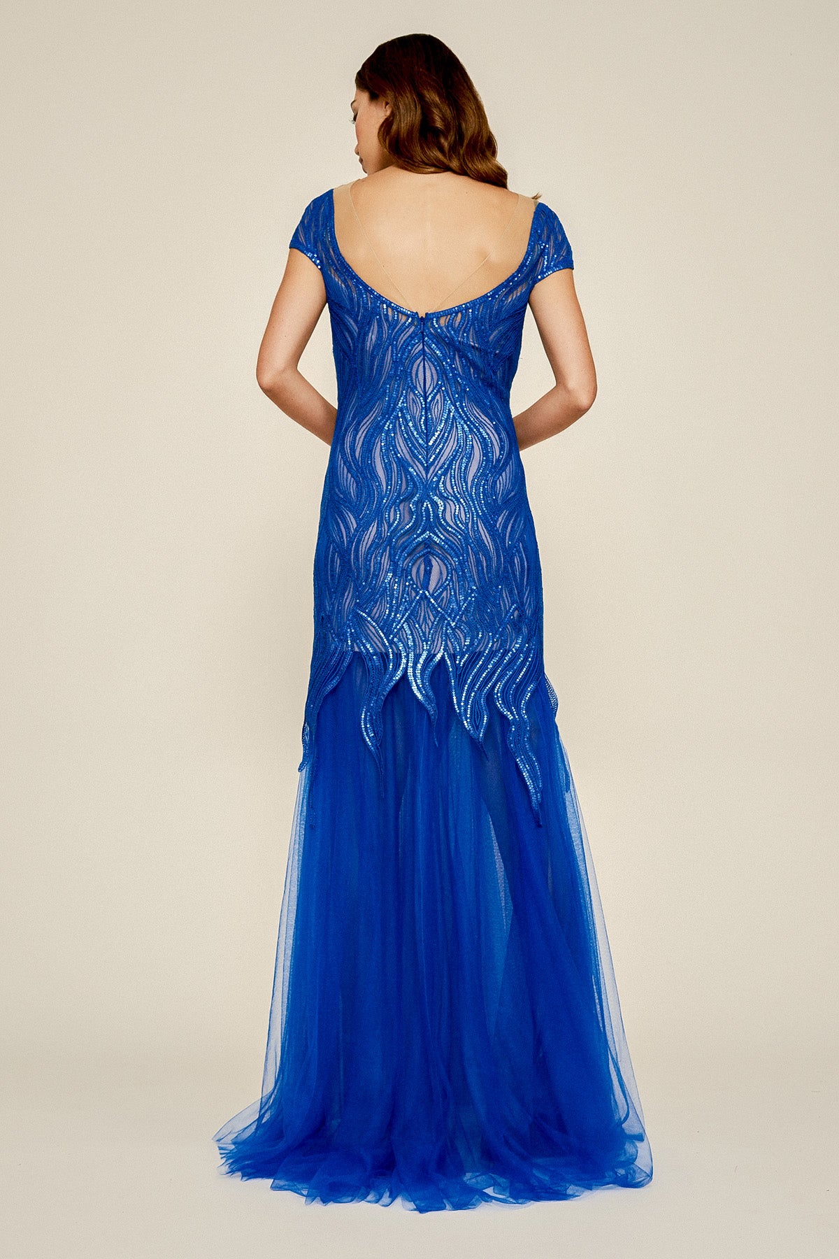 Tadashi Shoji - Euclid Sequin Bodice & Tulle Skirt Gown