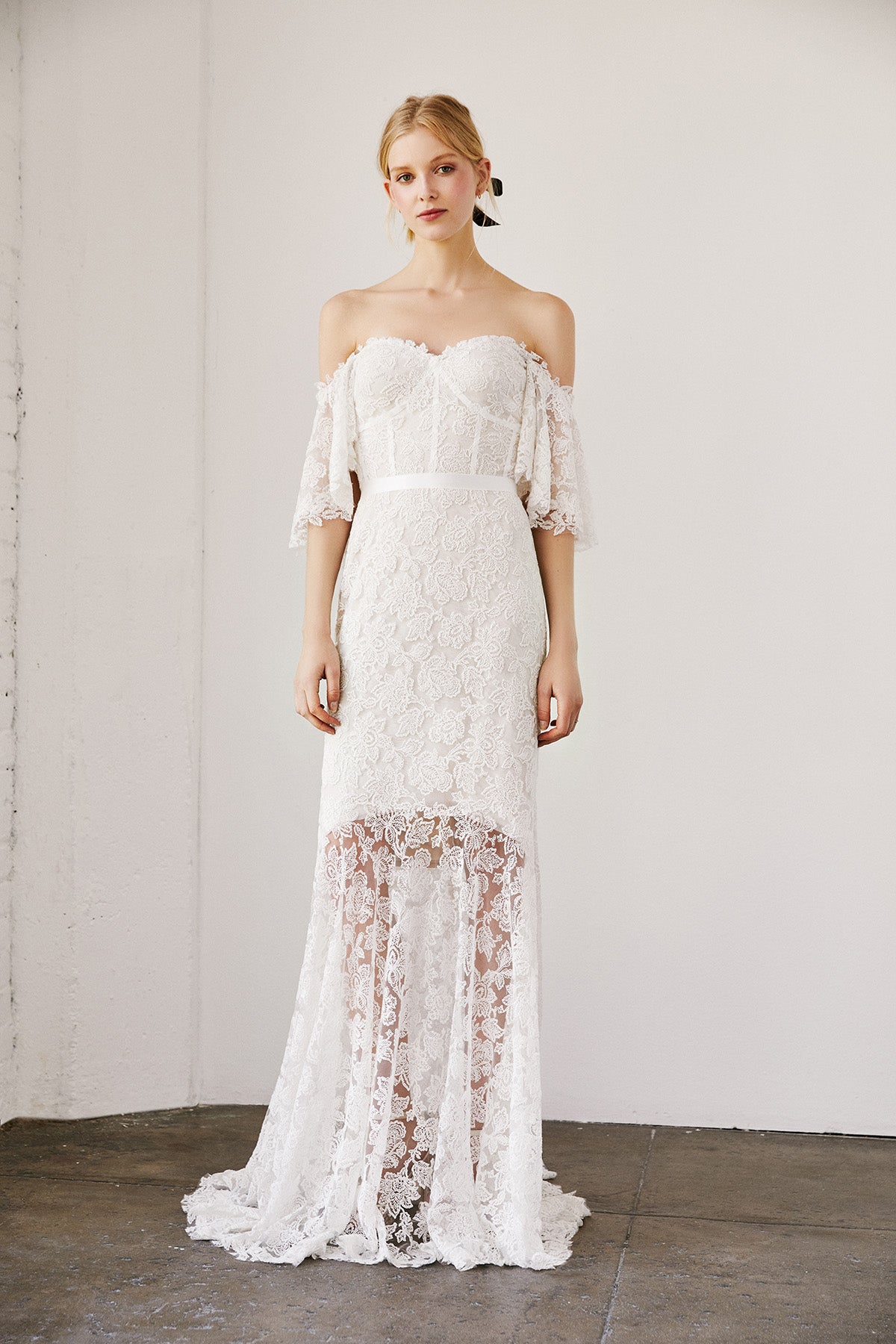 Tadashi Shoji - Madryn Embroidered Off-The-Shoulder Gown