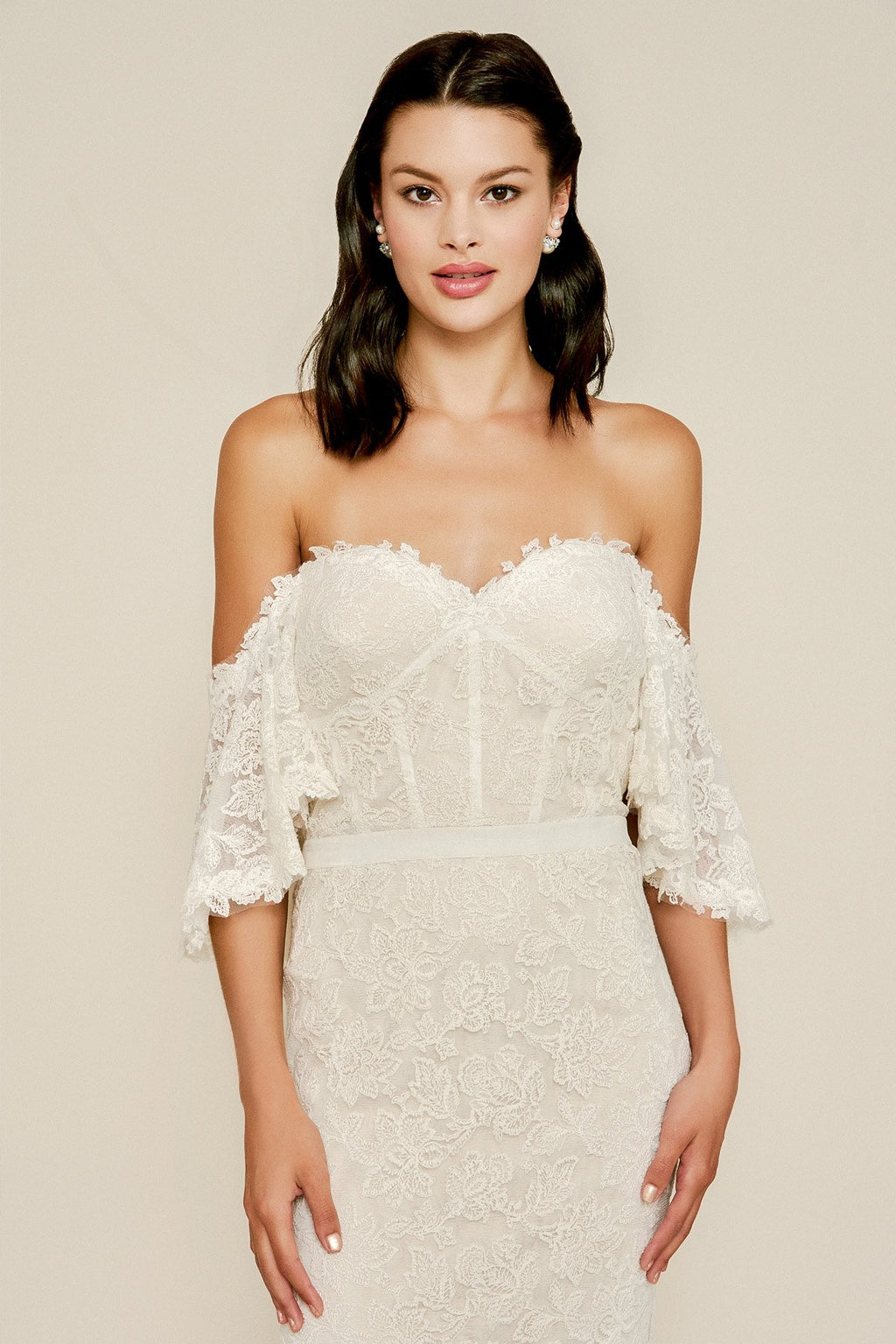 Tadashi Shoji - Madryn Embroidered Off-The-Shoulder Gown