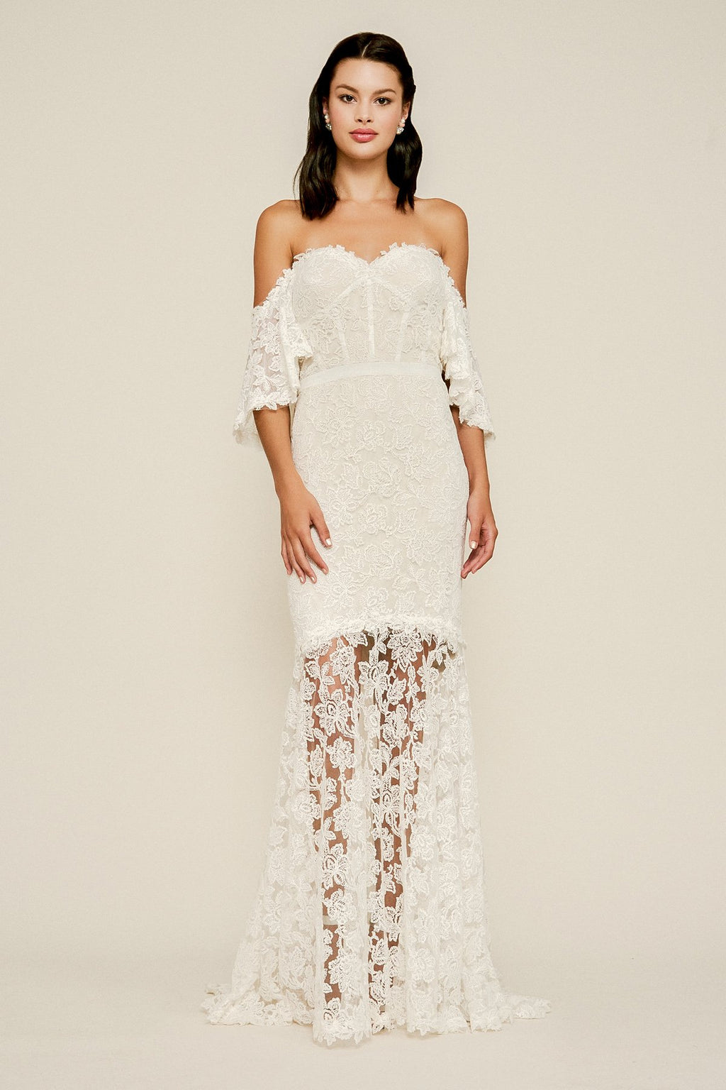 Tadashi Shoji - Madryn Embroidered Off-The-Shoulder Gown