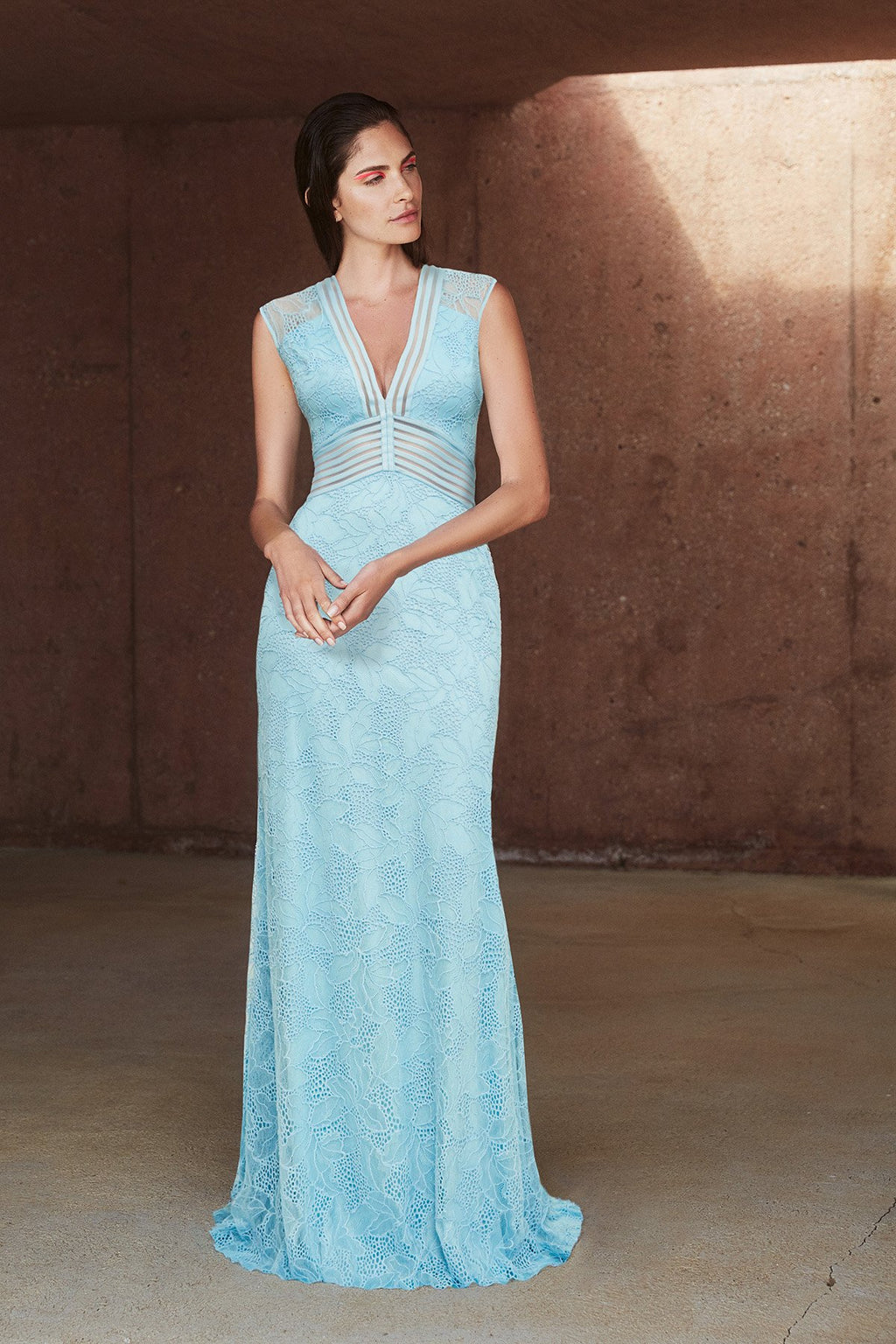 Tadashi Shoji - Caron Sleeveless Corded Lace Gown