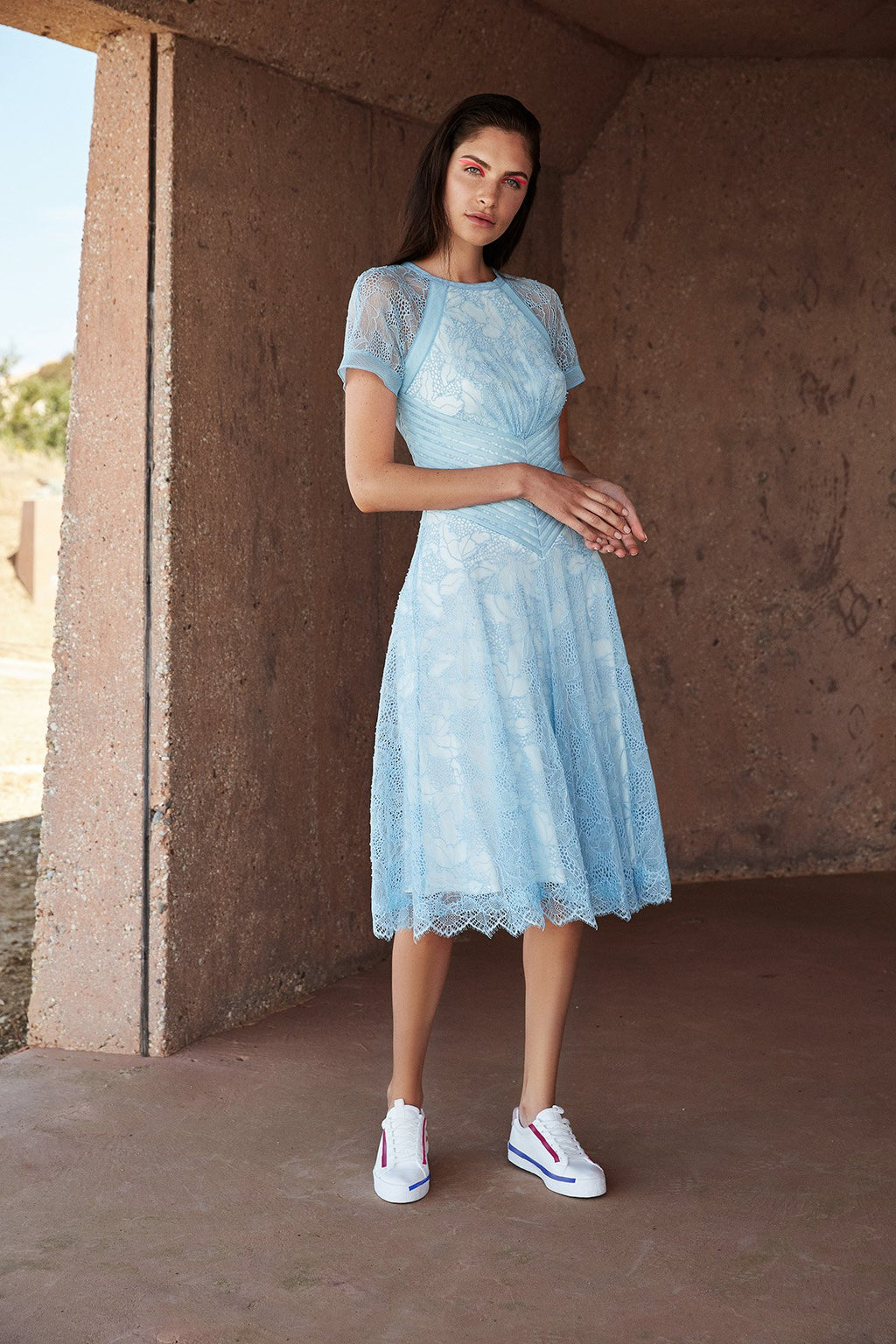 Tadashi Shoji - Martina Short-Sleeve Lace Dress