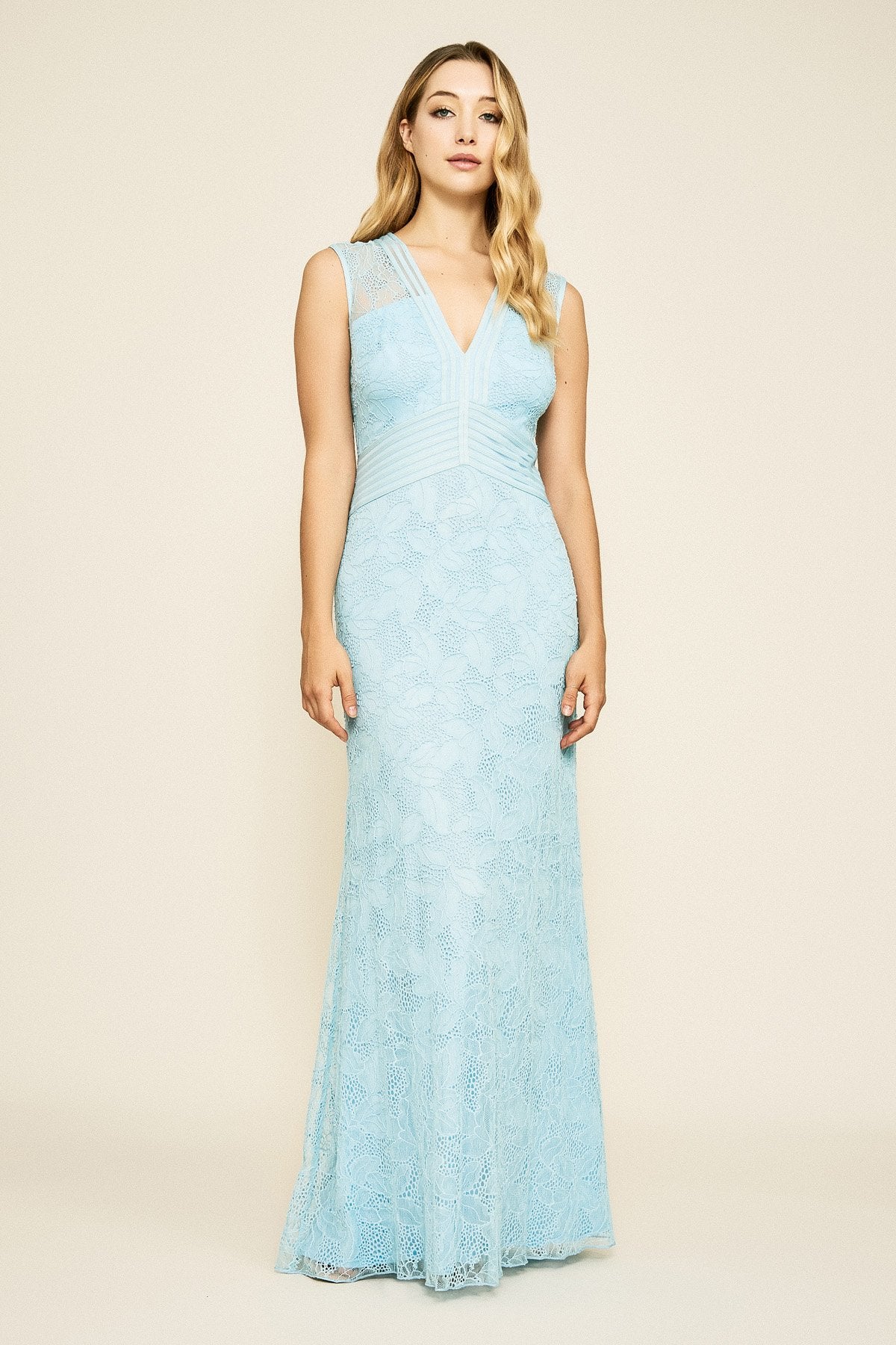 Tadashi Shoji - Caron Sleeveless Corded Lace Gown