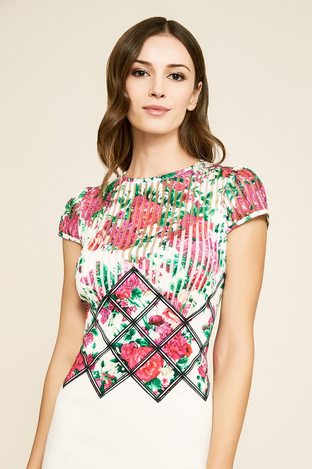 Tadashi Shoji - Jameka Floral Crepe Gown