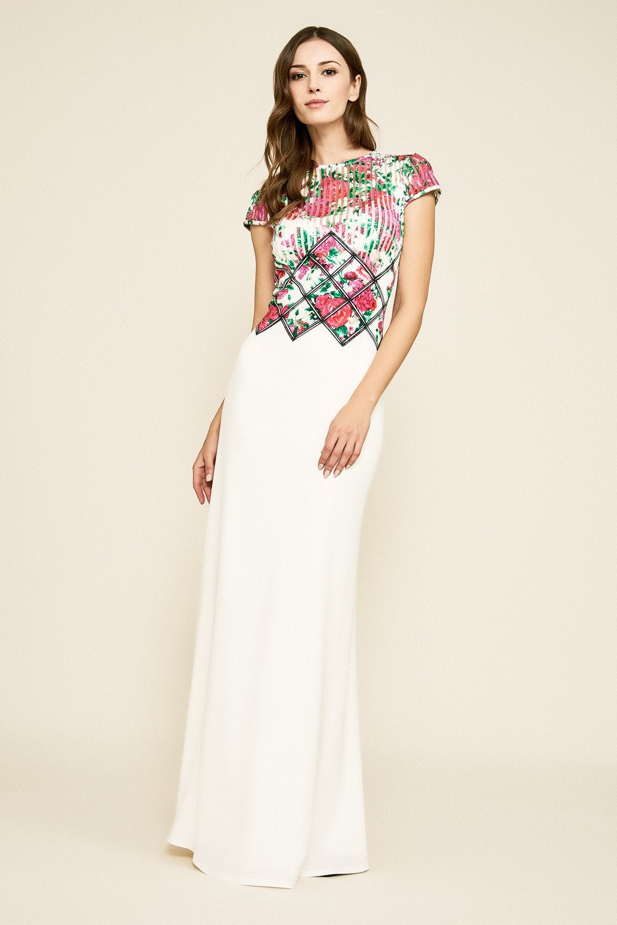 Tadashi Shoji - Jameka Floral Crepe Gown
