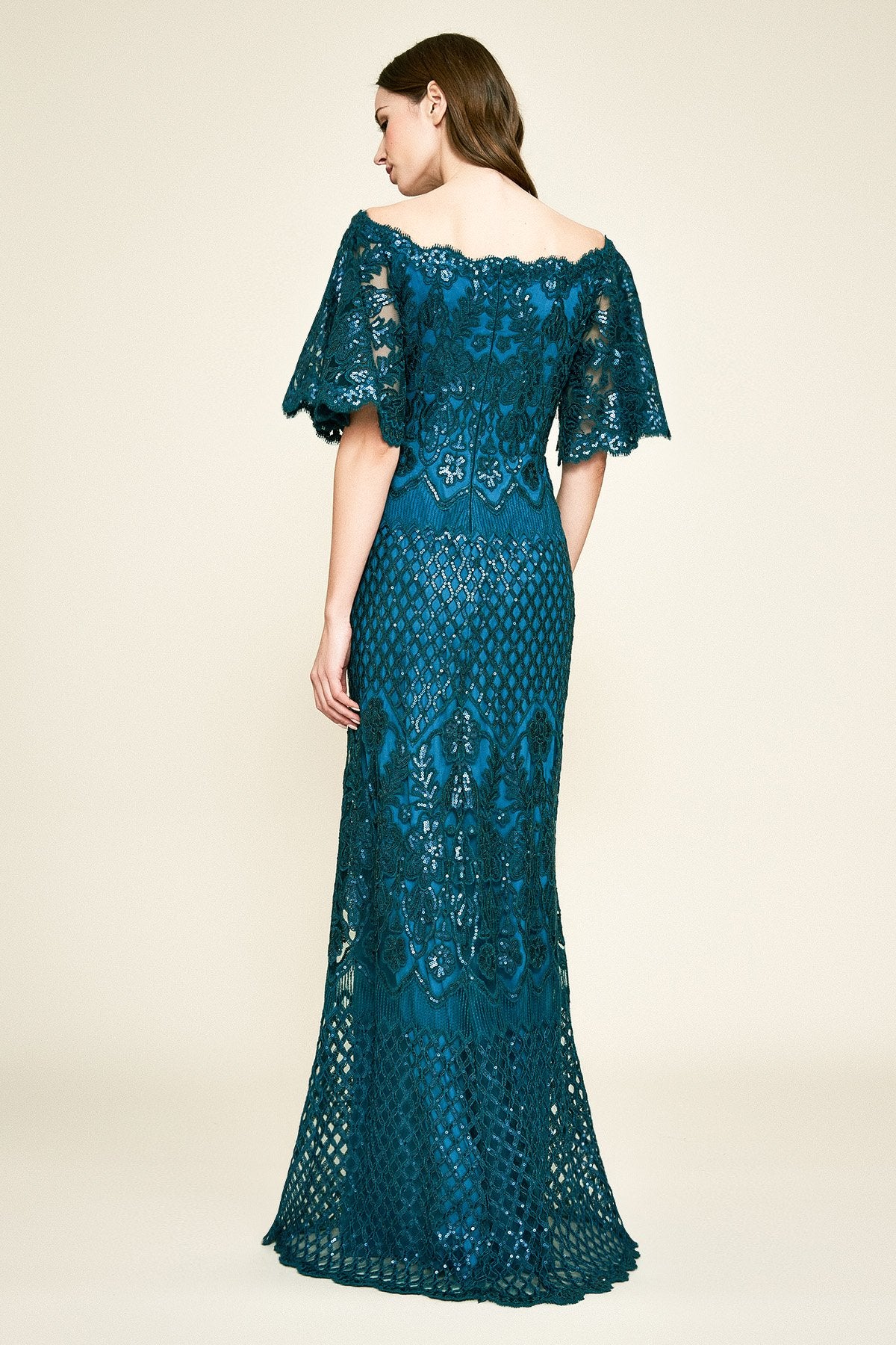 Aimee Off-The-Shoulder Sequin Embroidered Gown Tadashi Shoji Official Online Boutique Aimee Off-The-Shoulder Sequin Embroidered Gown Tadashi Shoji Official Online Boutique