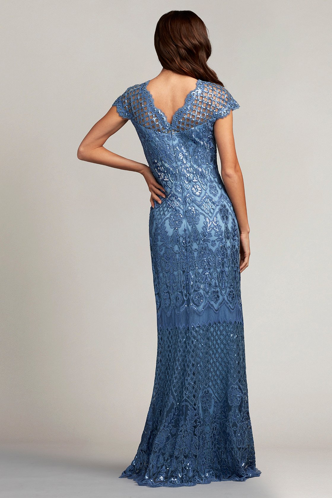 Nowak Sequin Embroidered Gown