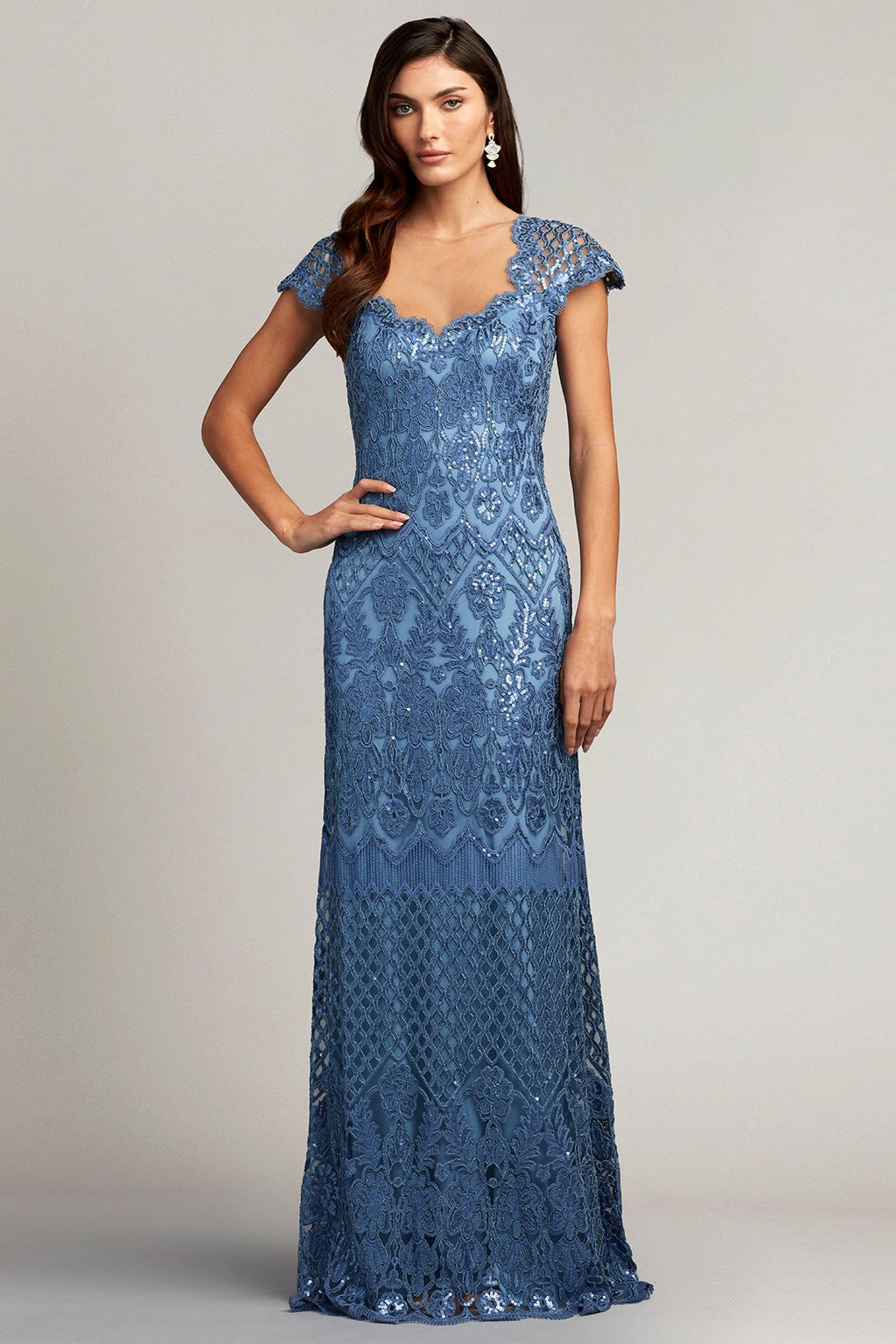 Nowak Sequin Embroidered Gown