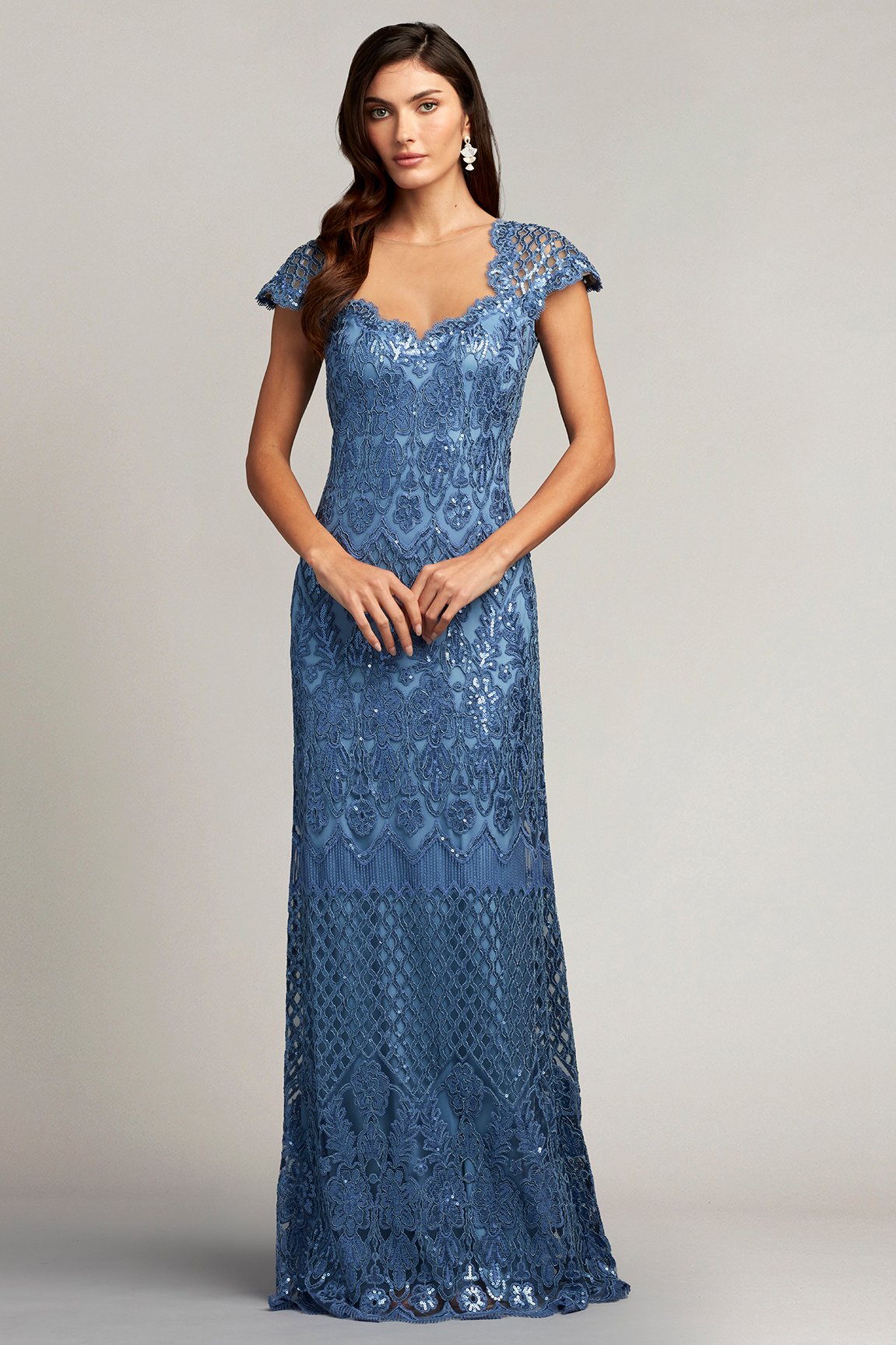 Nowak Sequin Embroidered Gown