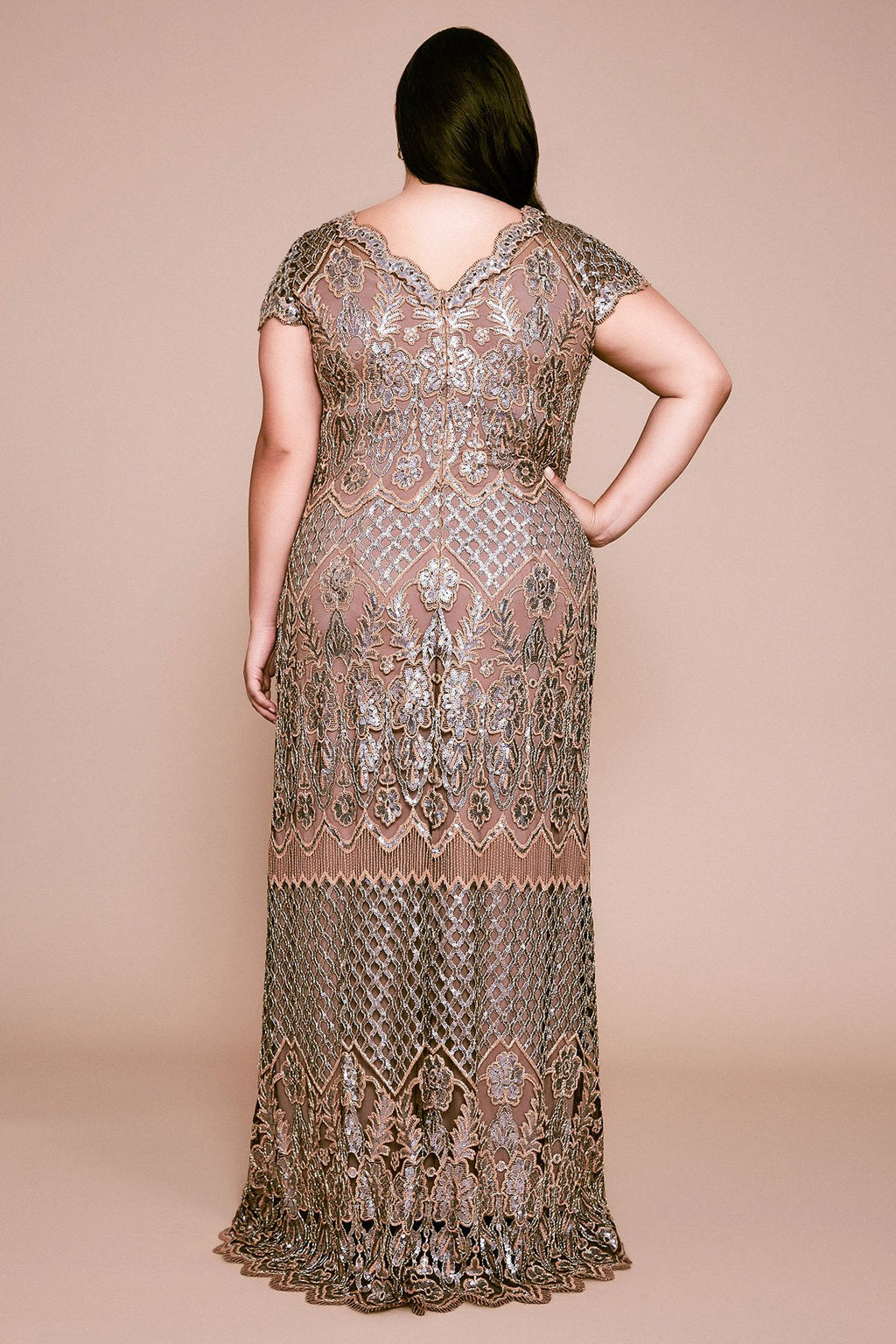 Tadashi Shoji - Faris Sequin Embroidered Gown - PLUS SIZE