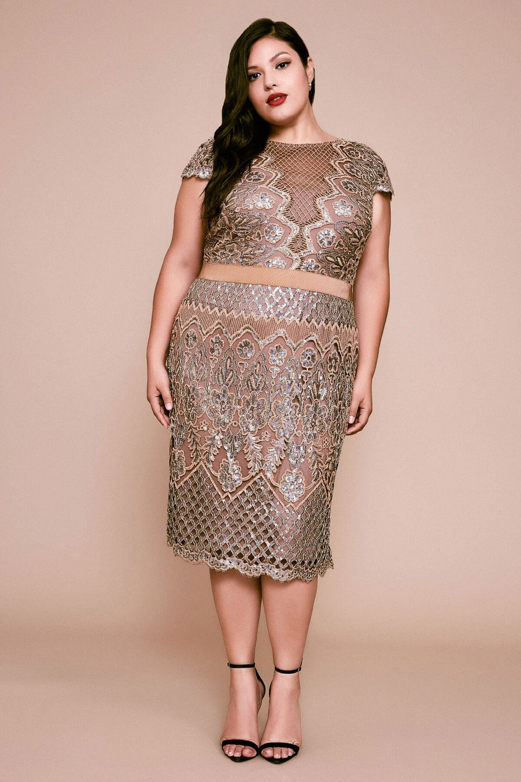 Tadashi Shoji - Yew Embroidered Dress - PLUS SIZE