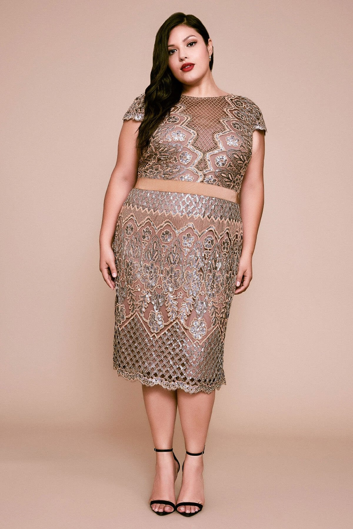 Tadashi Shoji - Yew Embroidered Dress - PLUS SIZE