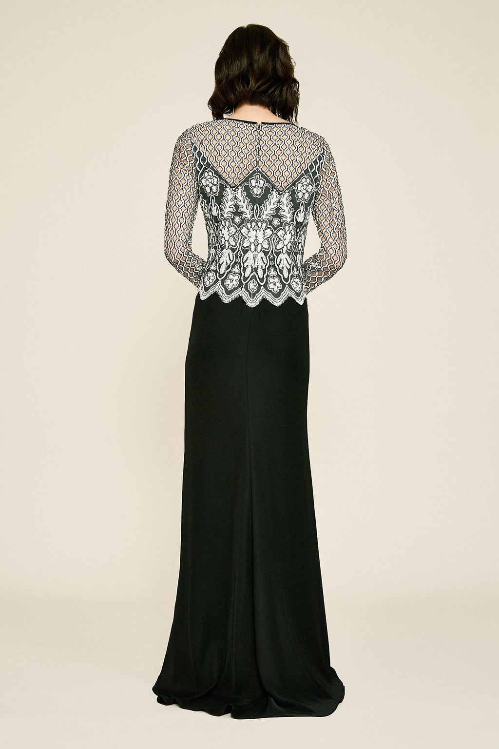 Tadashi Shoji - Pavey Long-Sleeve Sequin Embroidered Gown