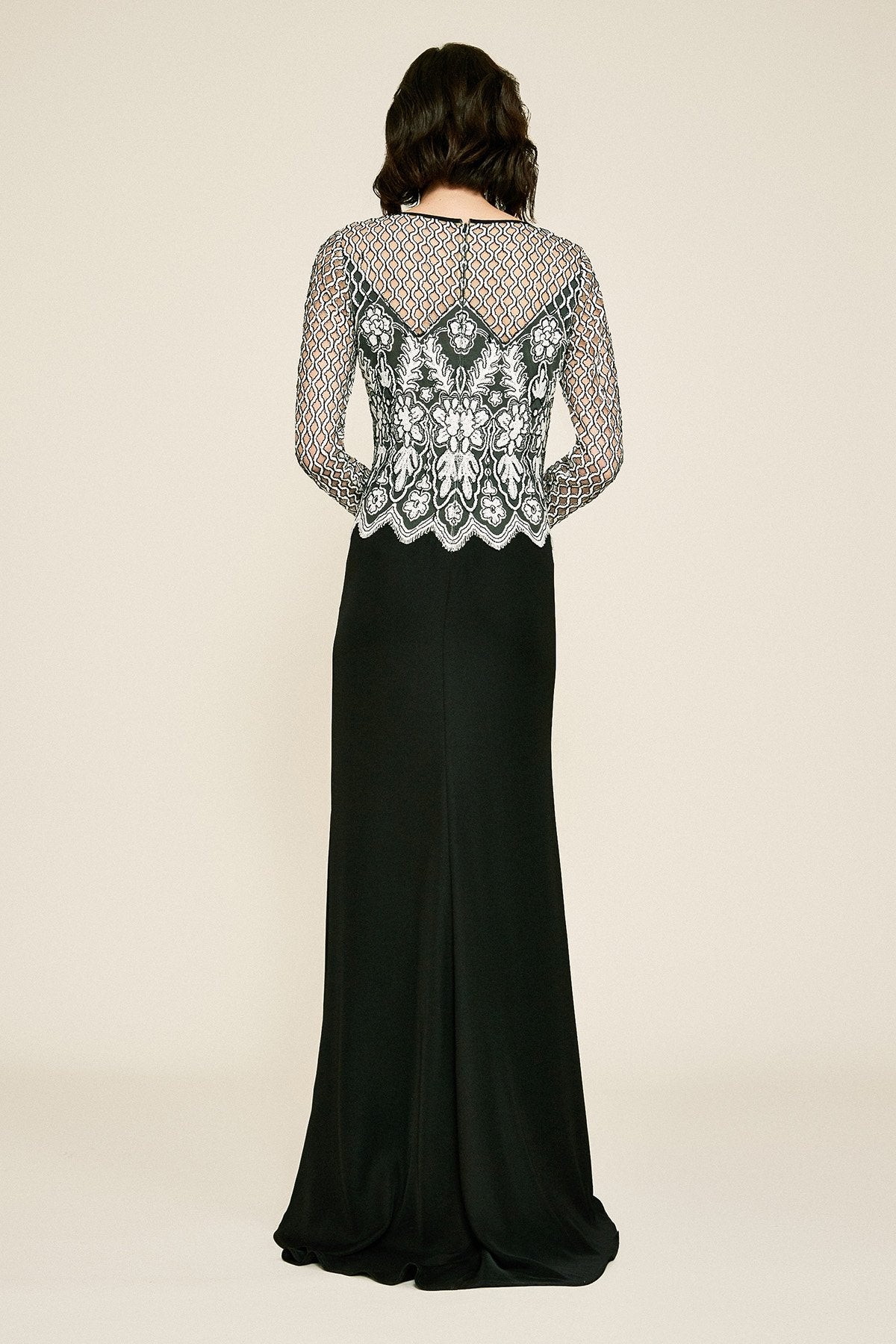 Tadashi Shoji - Pavey Long-Sleeve Sequin Embroidered Gown