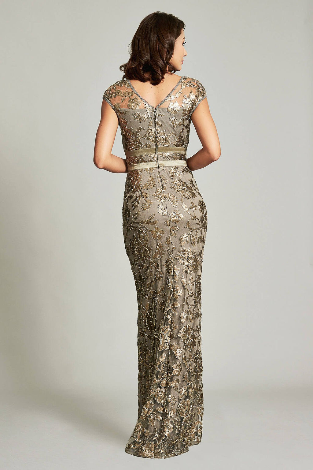 Lawler Embroidered Paillette Gown
