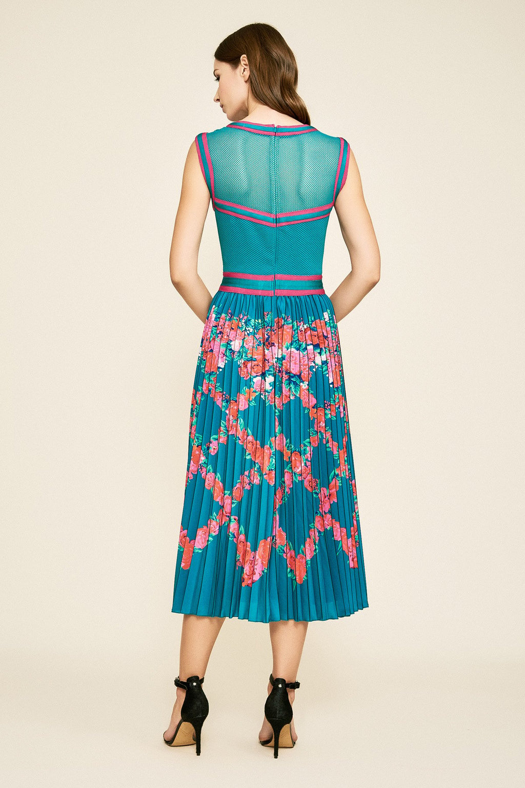 Tadashi Shoji - Kersee Pleated Tea-Length Dress