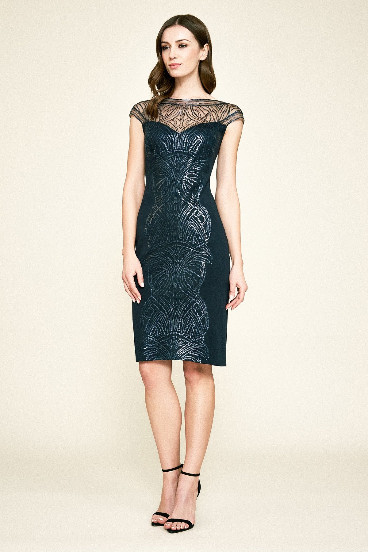 Tadashi Shoji - Gerst Sequin Embroidered Dress - PETITE