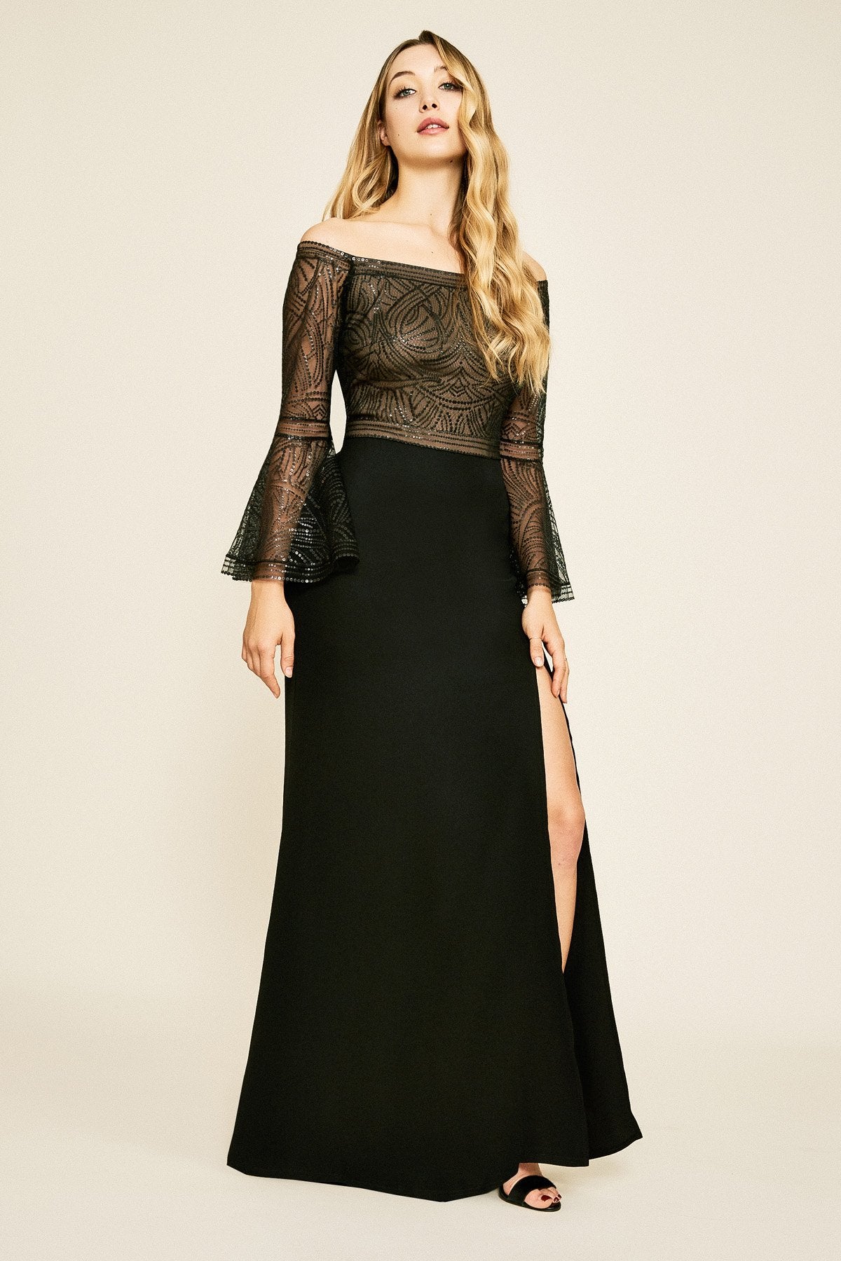 Halsell Off-The-Shoulder Crepe Gown