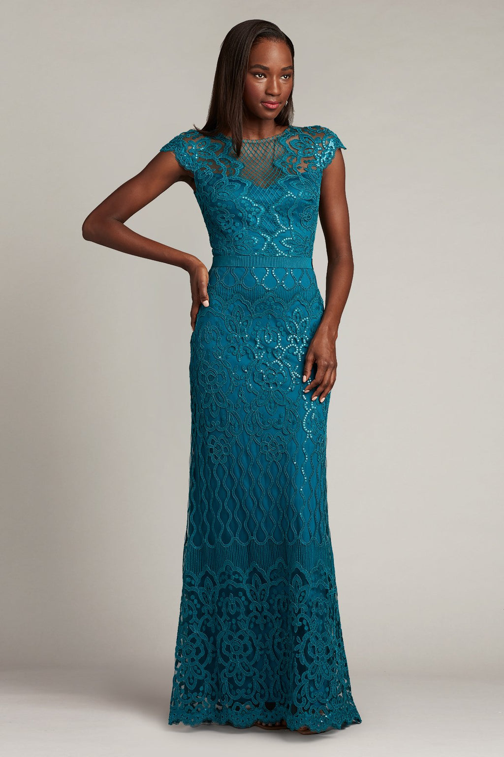 Miranda Sequin Embroidered Gown