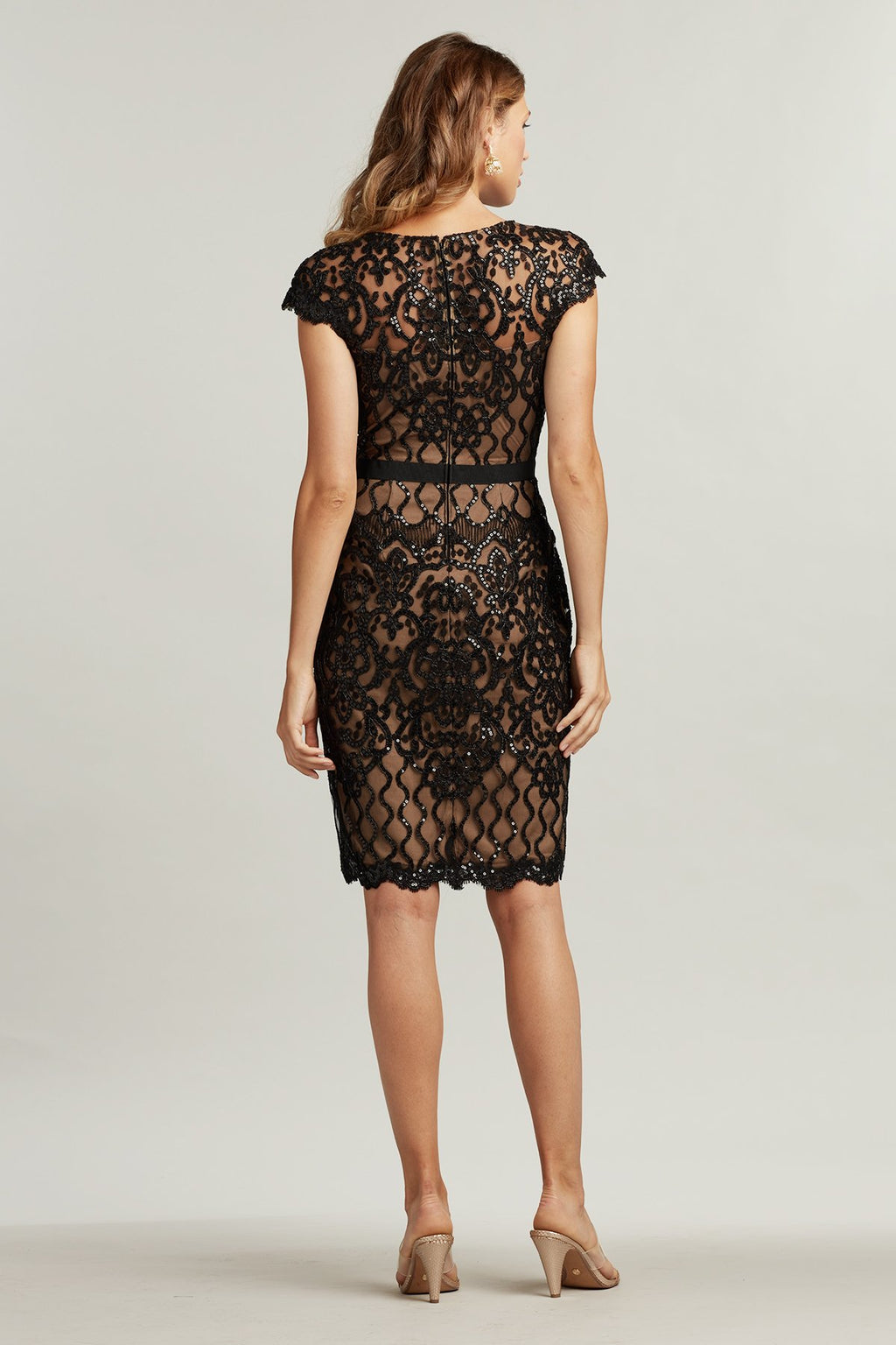 Miranda Sequin Embroidered Dress-BK/ND