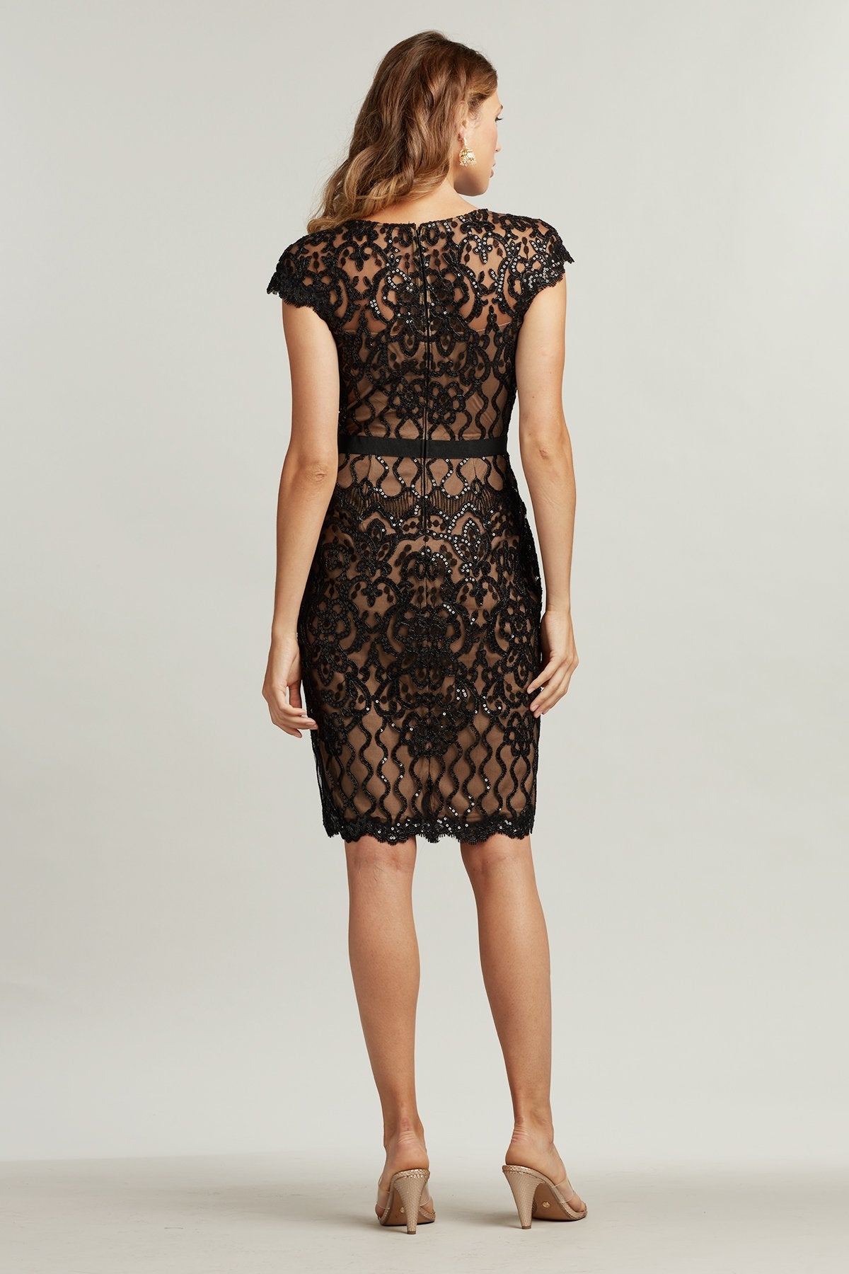 Miranda Sequin Embroidered Dress-BK/ND