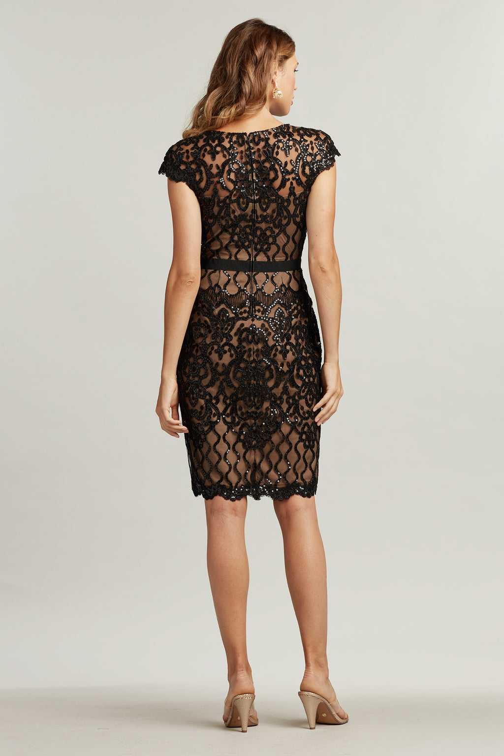 Miranda Sequin Embroidered Dress-BK/ND
