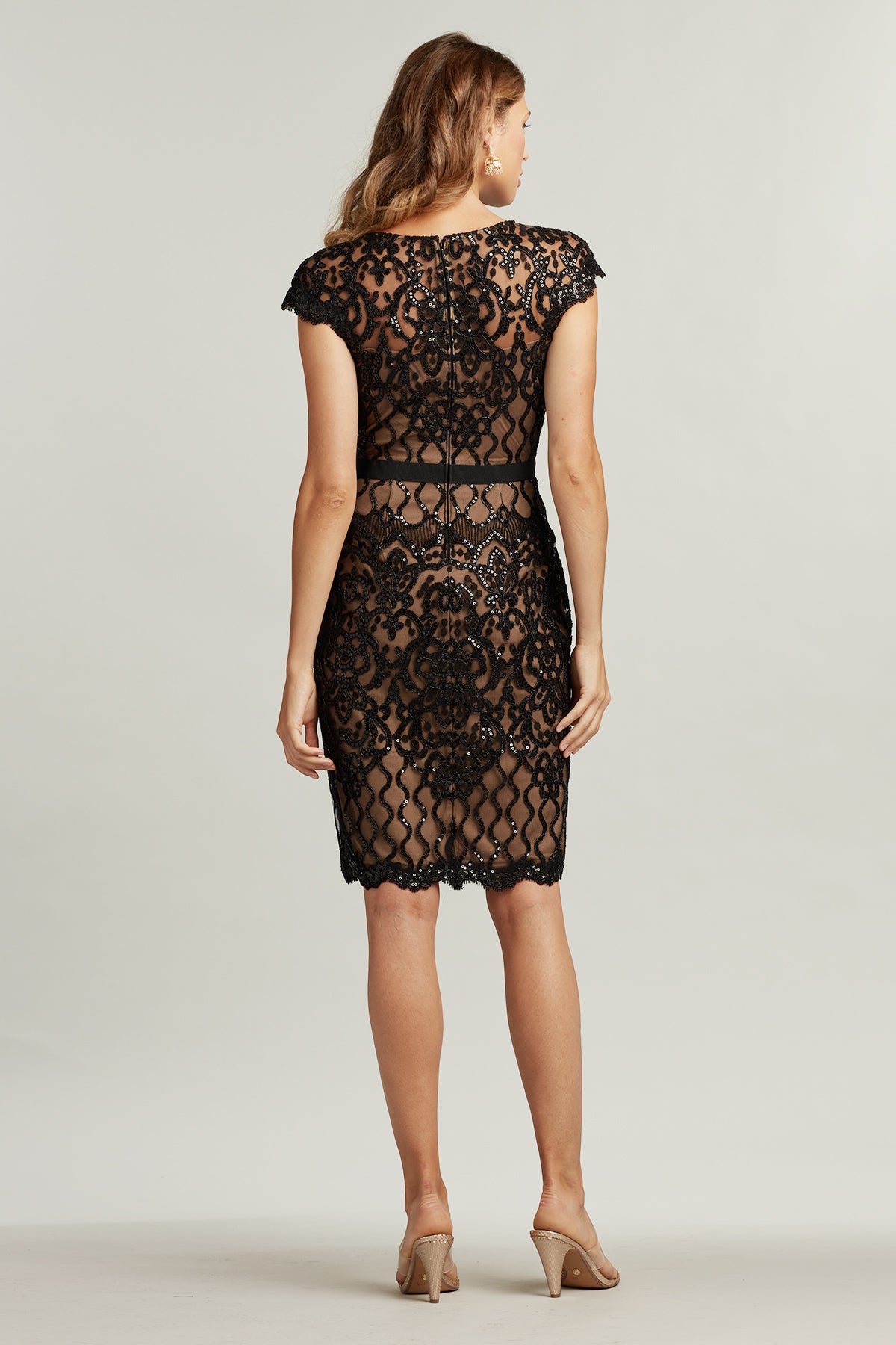 Miranda Sequin Embroidered Dress-BK/ND