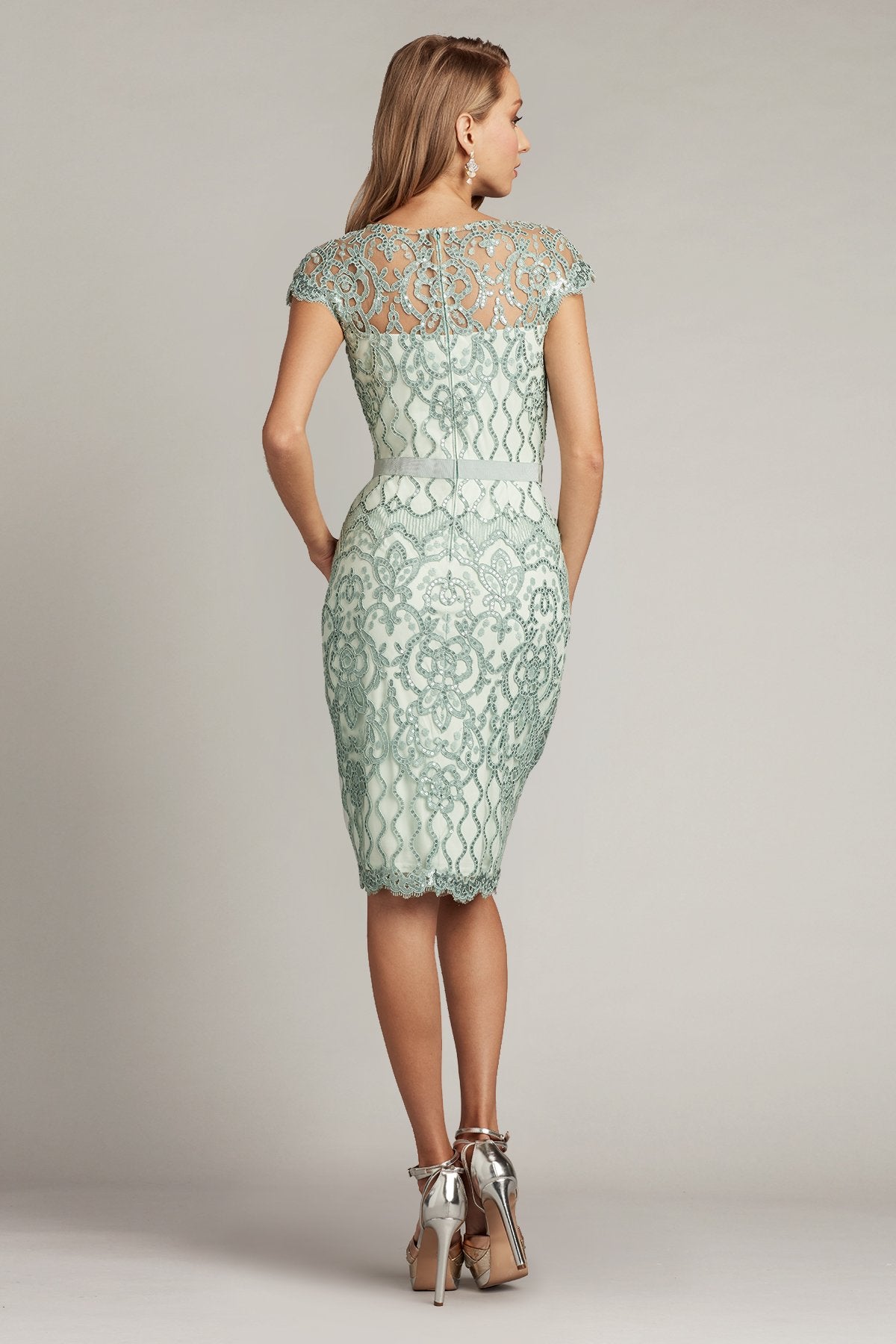 Miranda Sequin Embroidered Dress-MINT