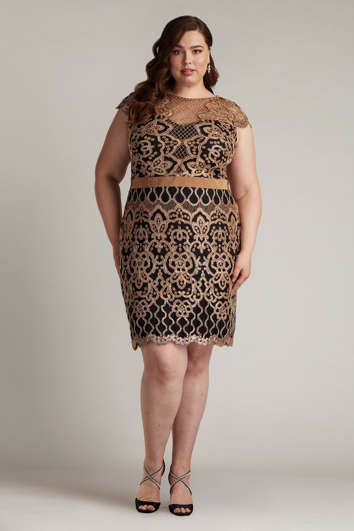 cocktail dresses plus size women Amidoa Womens Formal V Neck Off Shoulder Party Dress Lace Sleeves Split A-Line High Low Dresses, Women's, Size: XL, Black With gorgeous scalloped lace and a classic fit and flare silhouette SCOMCHIC Plus Size Deep V-Neck