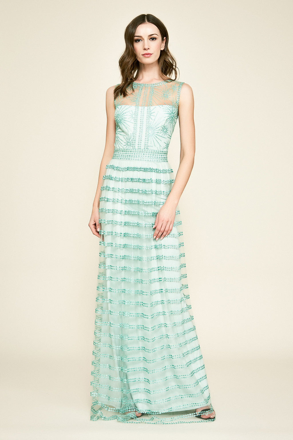 Tadashi Shoji - Winne Embroidered Tulle Gown