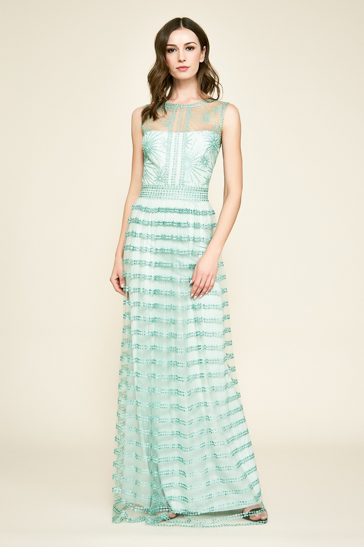 Tadashi Shoji - Winne Embroidered Tulle Gown
