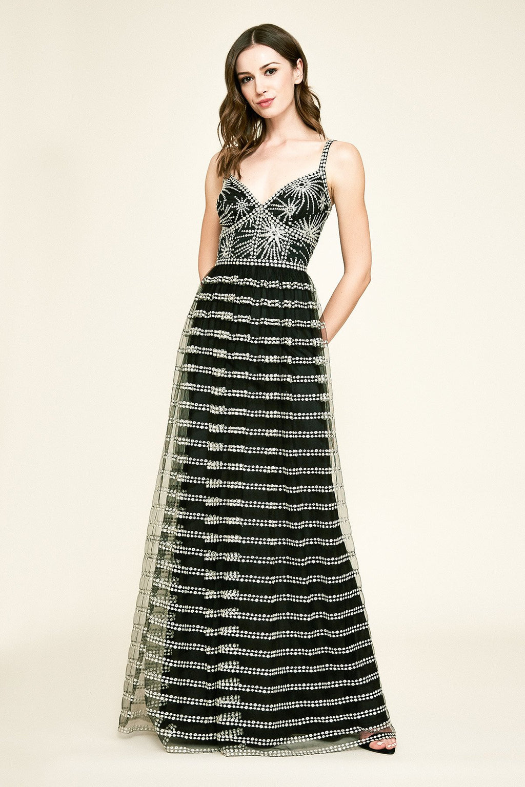 Tadashi Shoji - Endeavor Embroidered Strap Gown