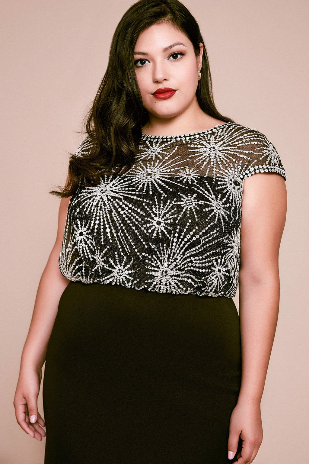 Tadashi Shoji - Crippen Embroidered Neoprene Dress - PLUS SIZE